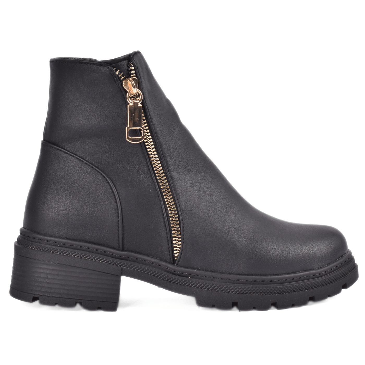 Chunky Zipper Ankle Boots