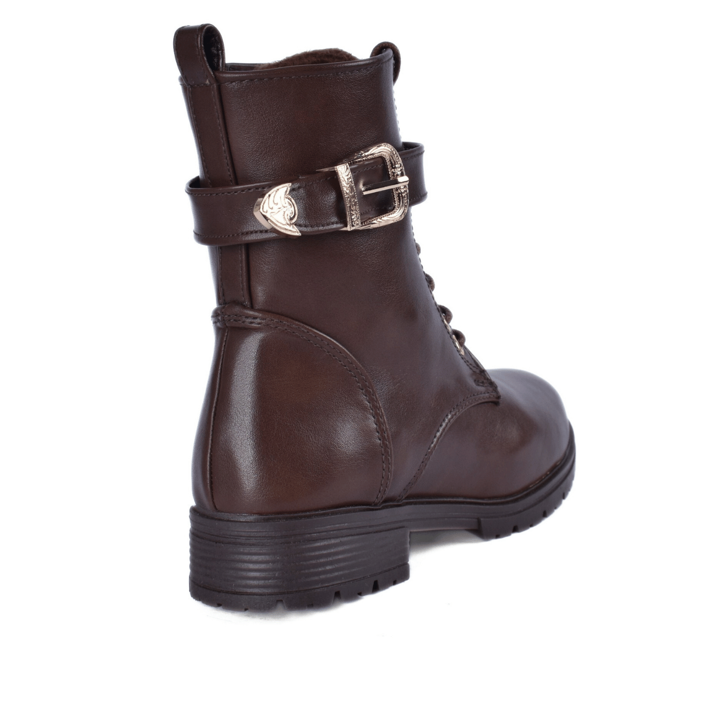 Flat Boots with Gold Hardware