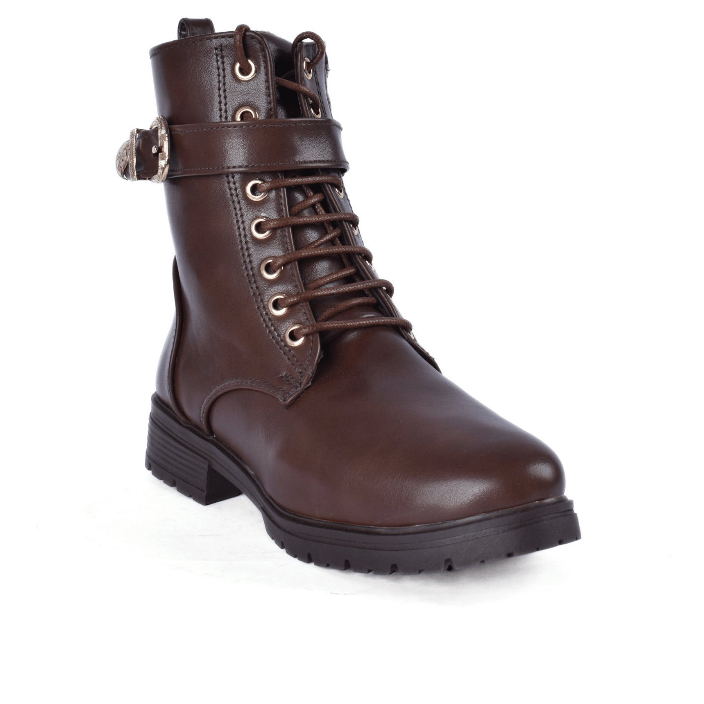 Flat Boots with Gold Hardware