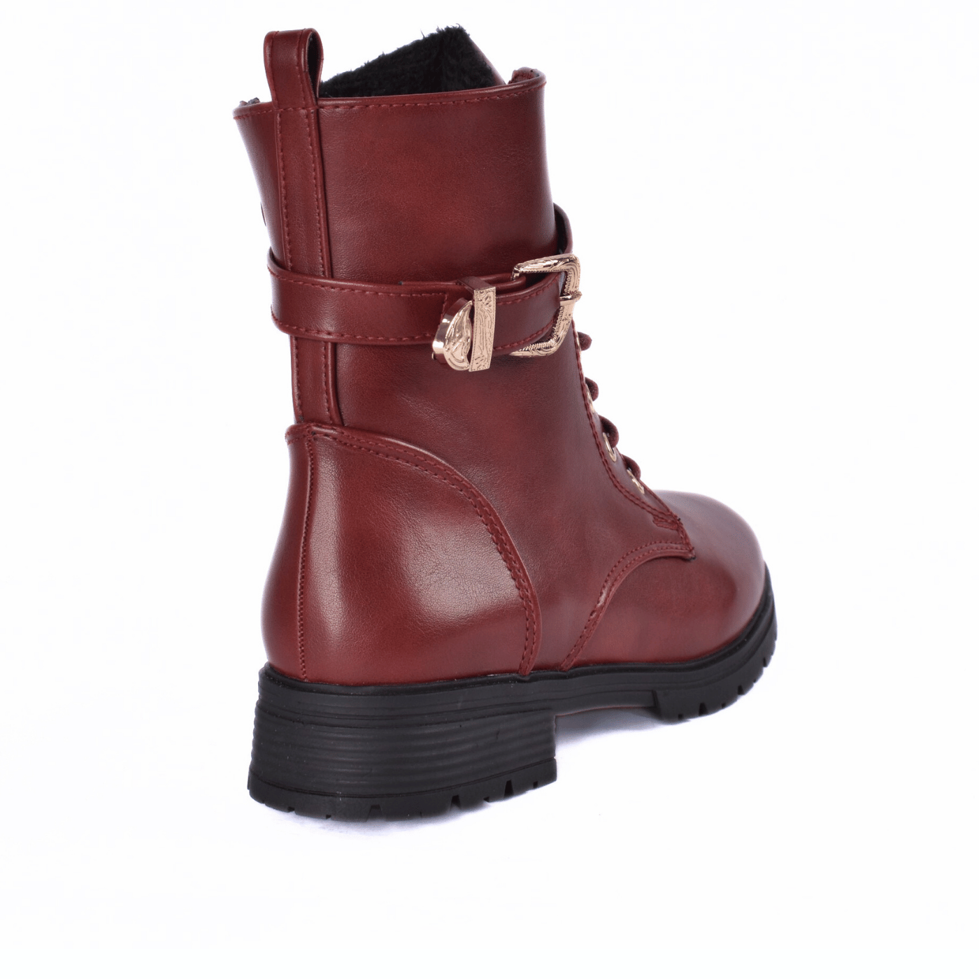 Flat Boots with Gold Hardware