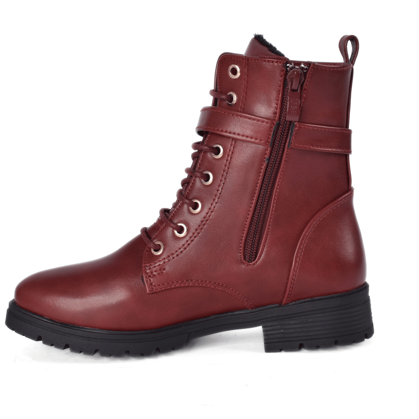 Flat Boots with Gold Hardware