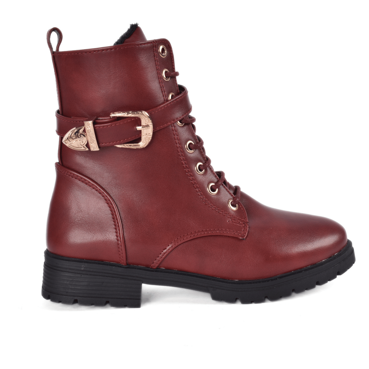 Flat Boots with Gold Hardware