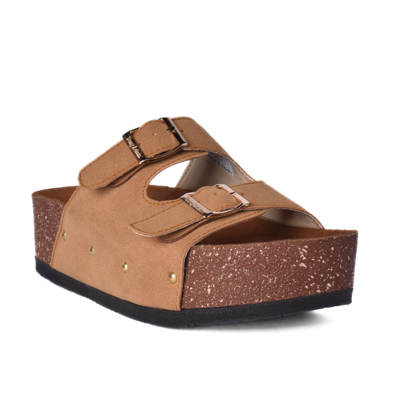 Casual Platform Sandal With Double Buckles Havana