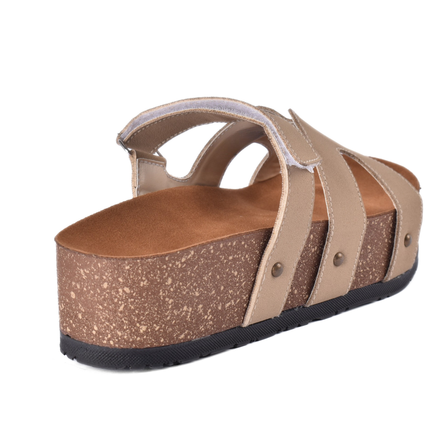 Comfort Cork Sole Triple Strap Slippers Melouk