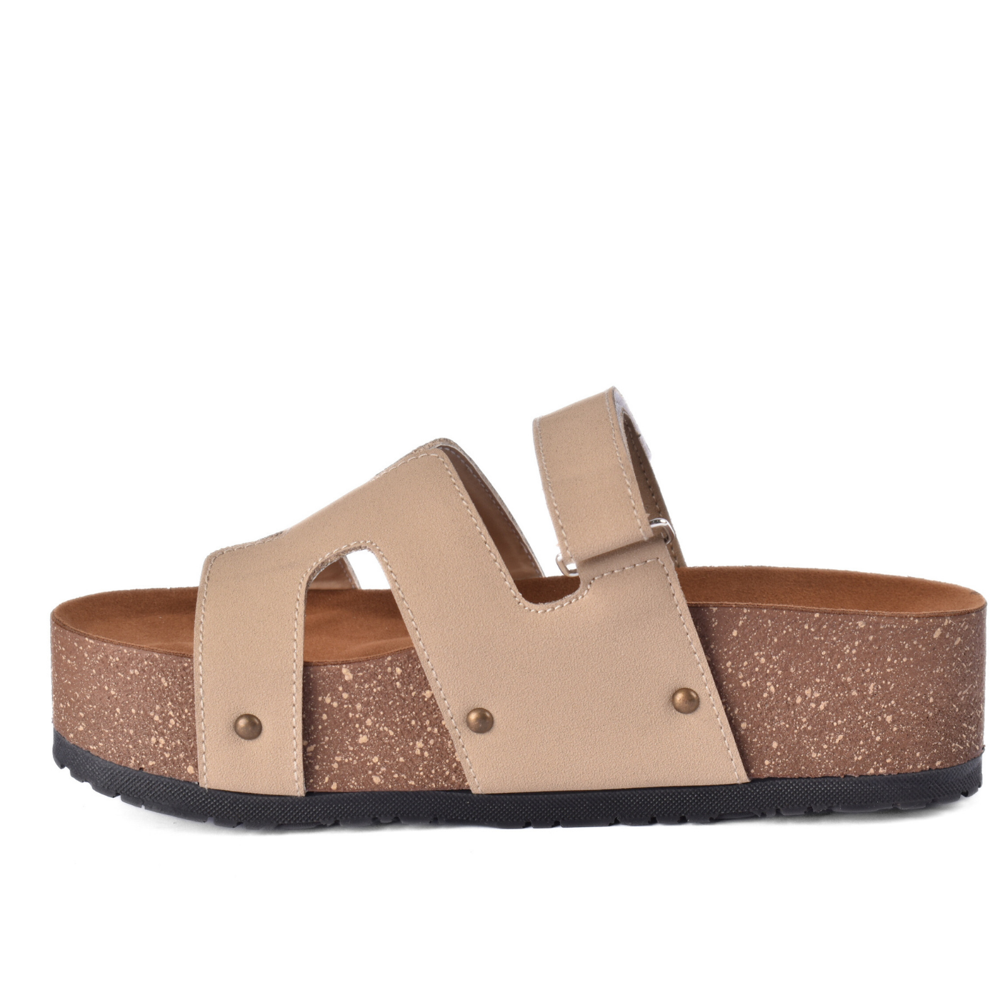 Comfort Cork Sole Triple Strap Slippers Melouk