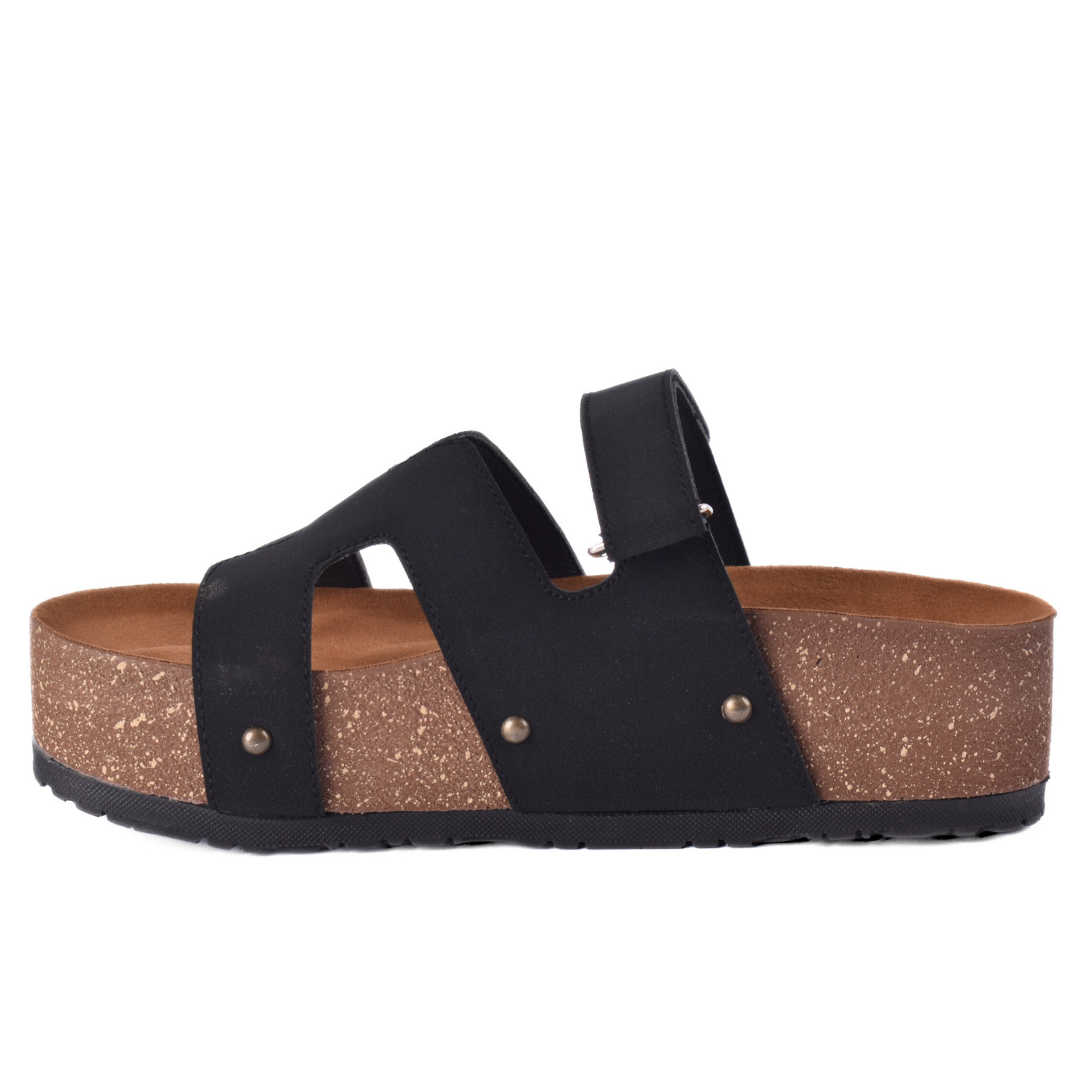 Comfort Cork Sole Triple Strap Slippers Melouk