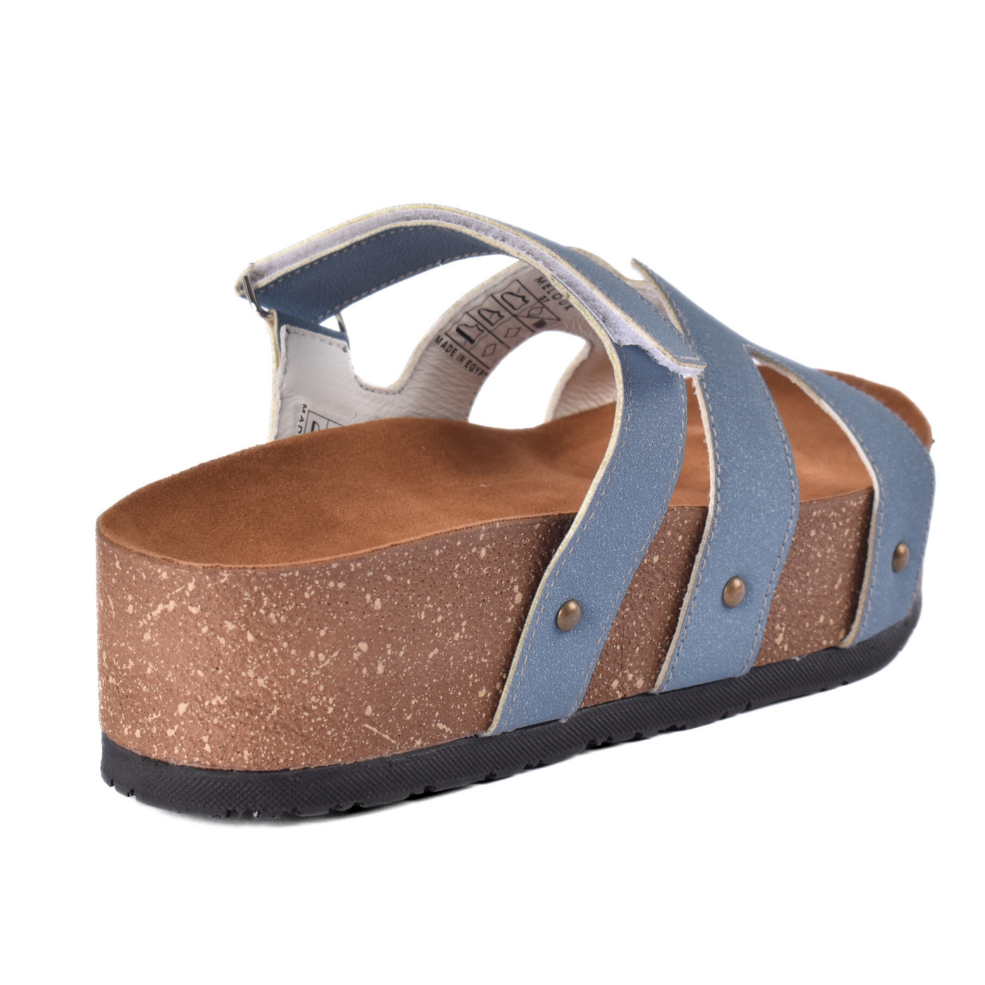 Comfort Cork Sole Triple Strap Slippers Melouk