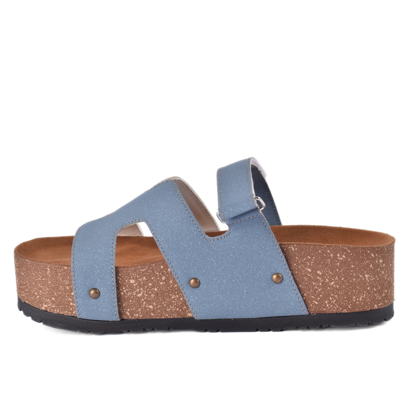 Comfort Cork Sole Triple Strap Slippers Melouk