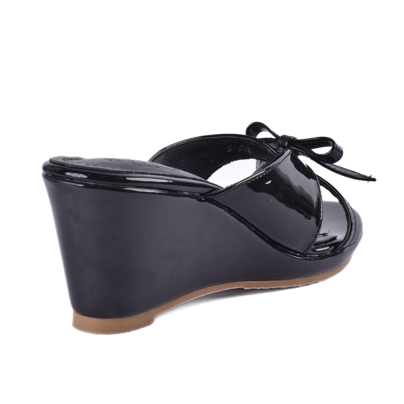 Shiny Slip-On Heels with Front Bow Melouk