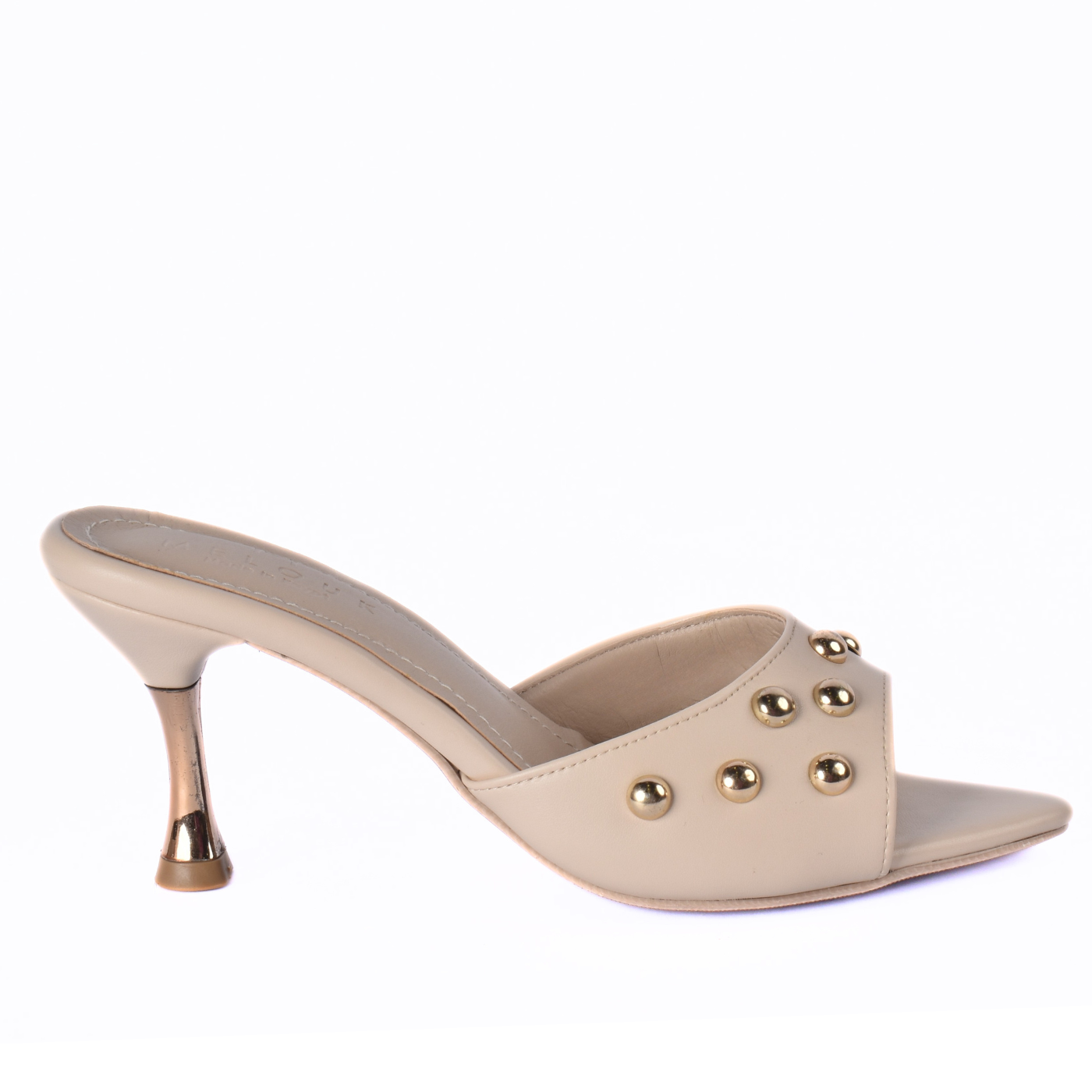 Studded High Heel Mules