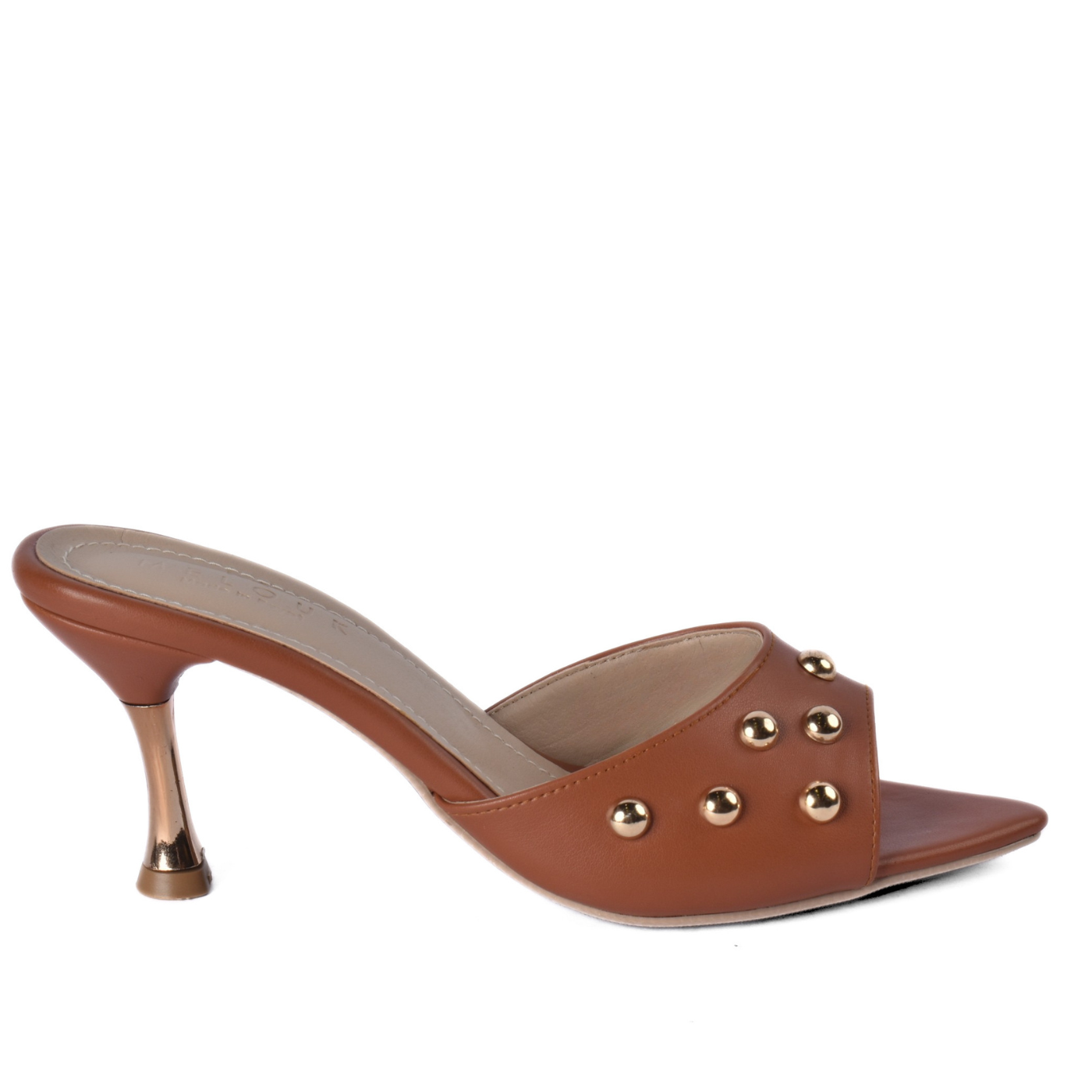 Studded High Heel Mules