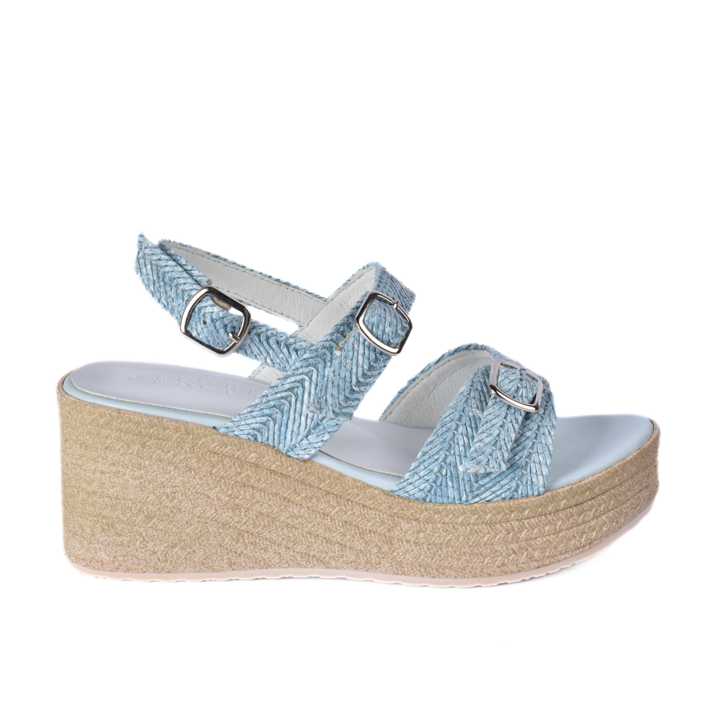Wedge Sandals with Double Buckle Straps