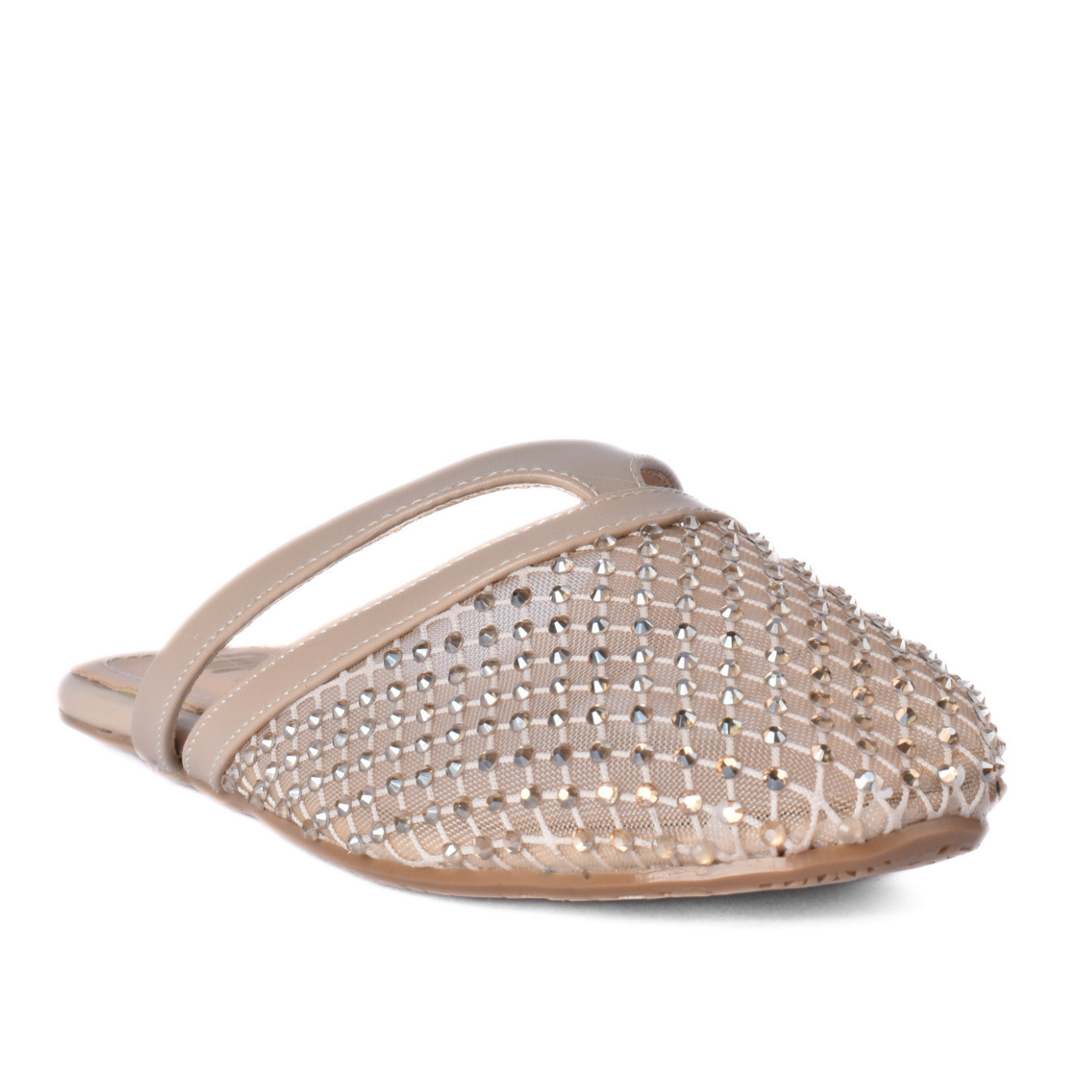 Elegant Simple Flat Slippers Beige