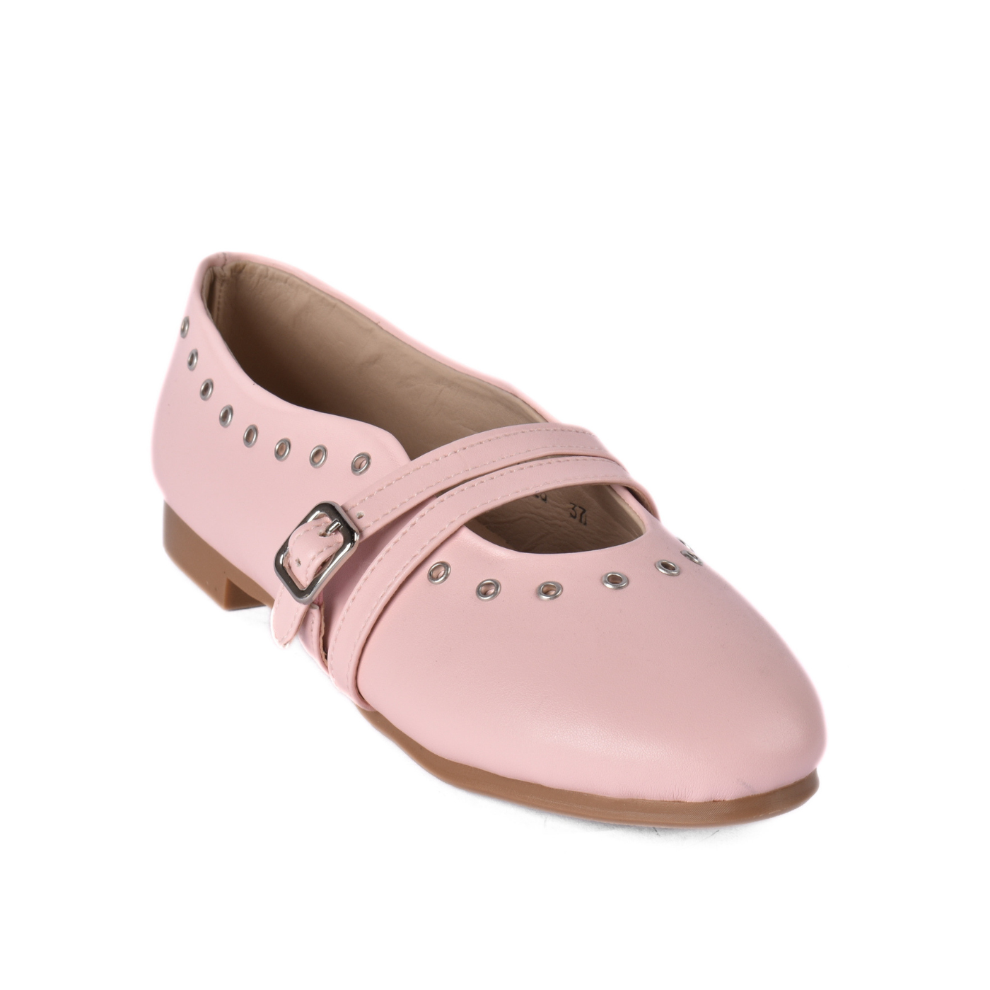 Studded Mary Jane Flats Pink