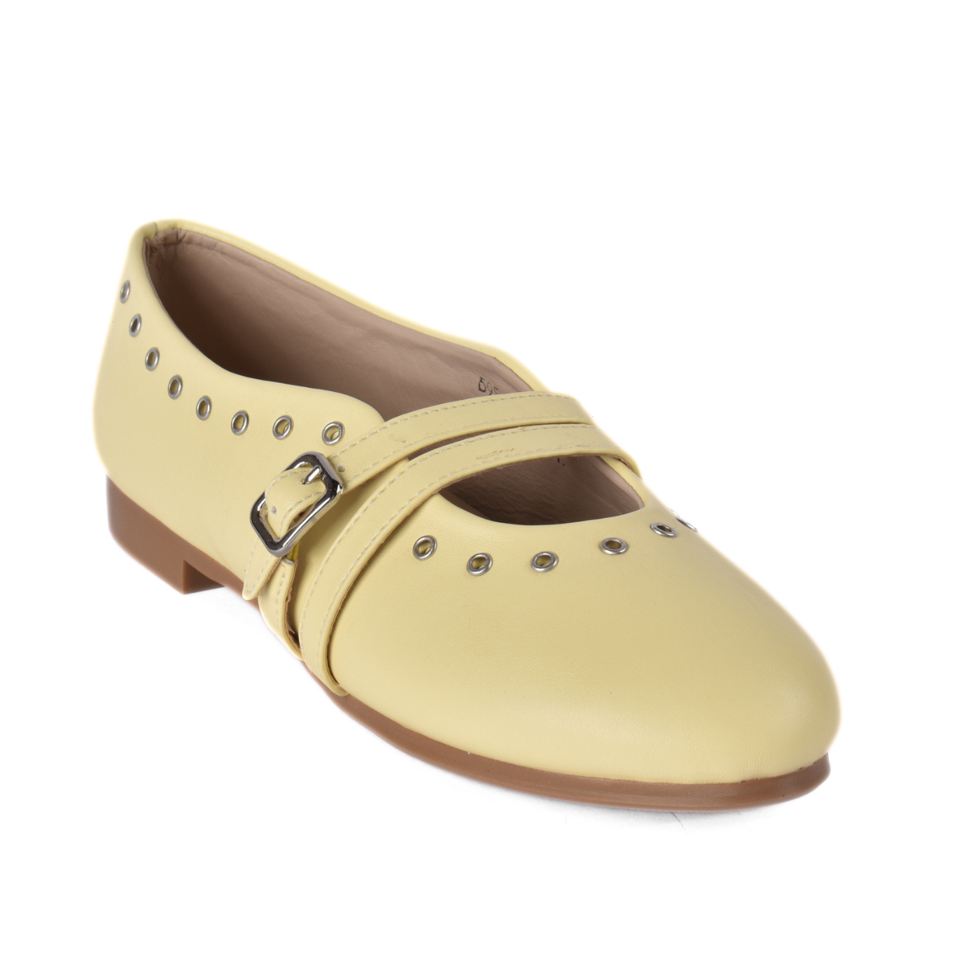Studded Mary Jane Flats Yellow