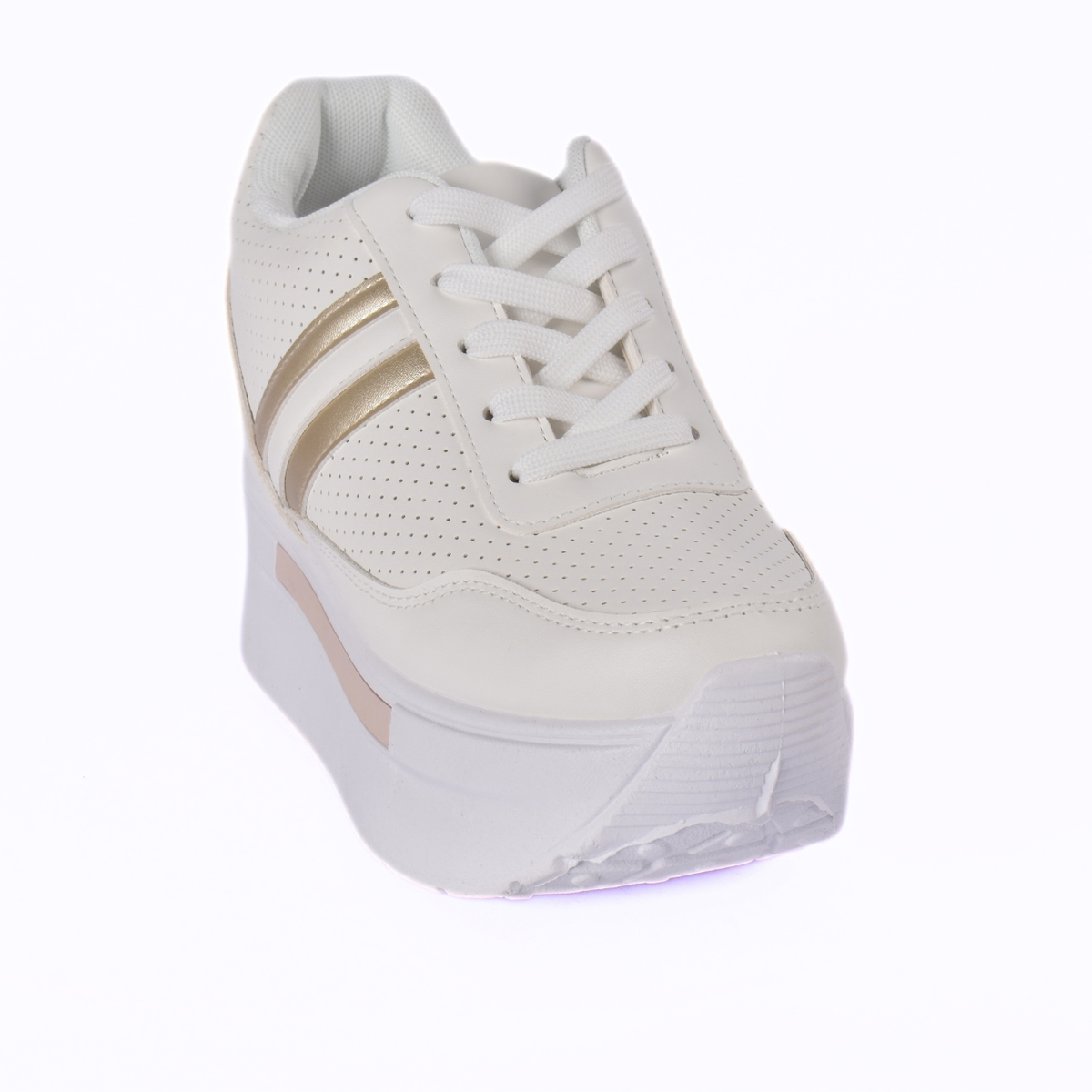 Women’s Lace-Up Sneakers Gold