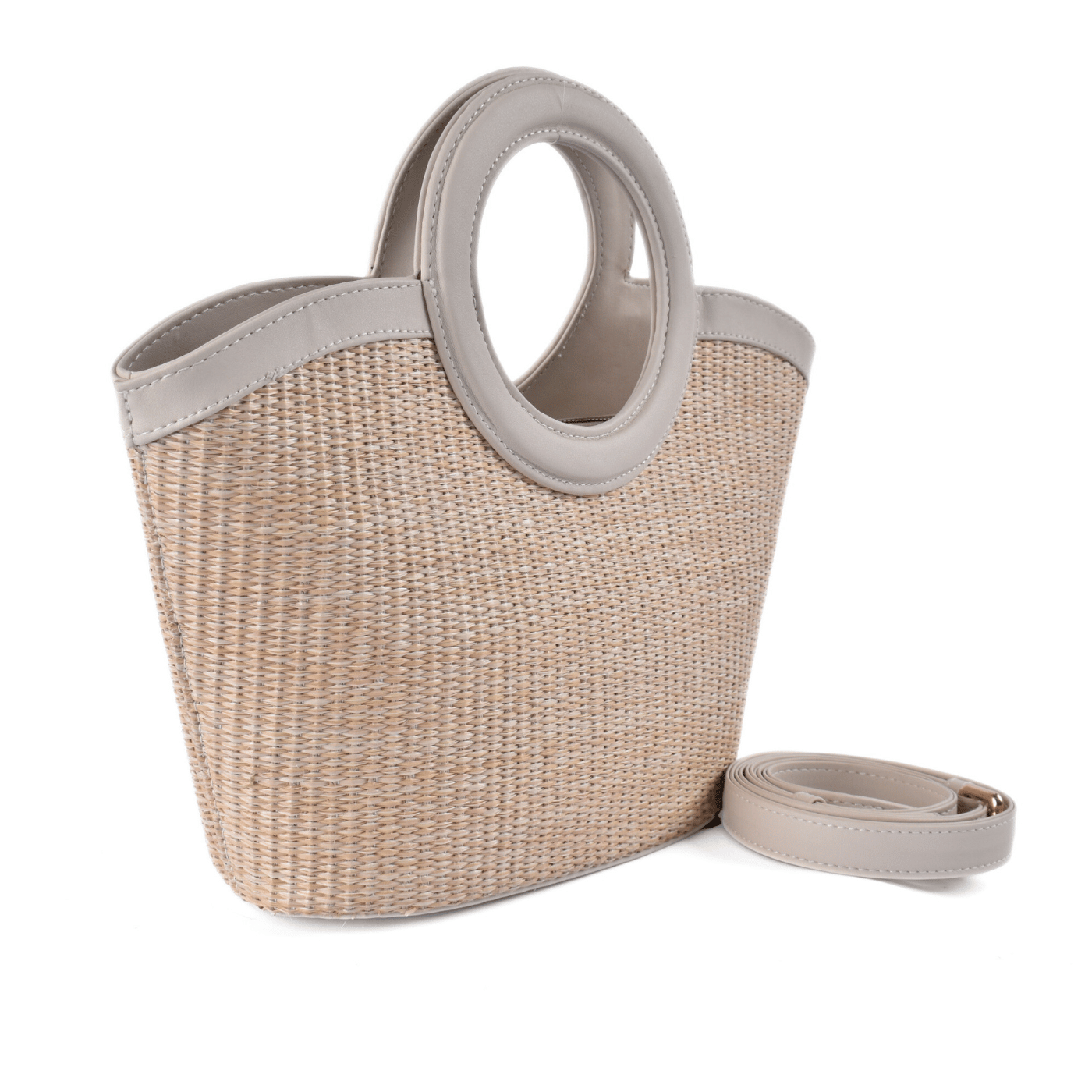 Women’s Woven Straw Tote Bag with Round Handles Melouk