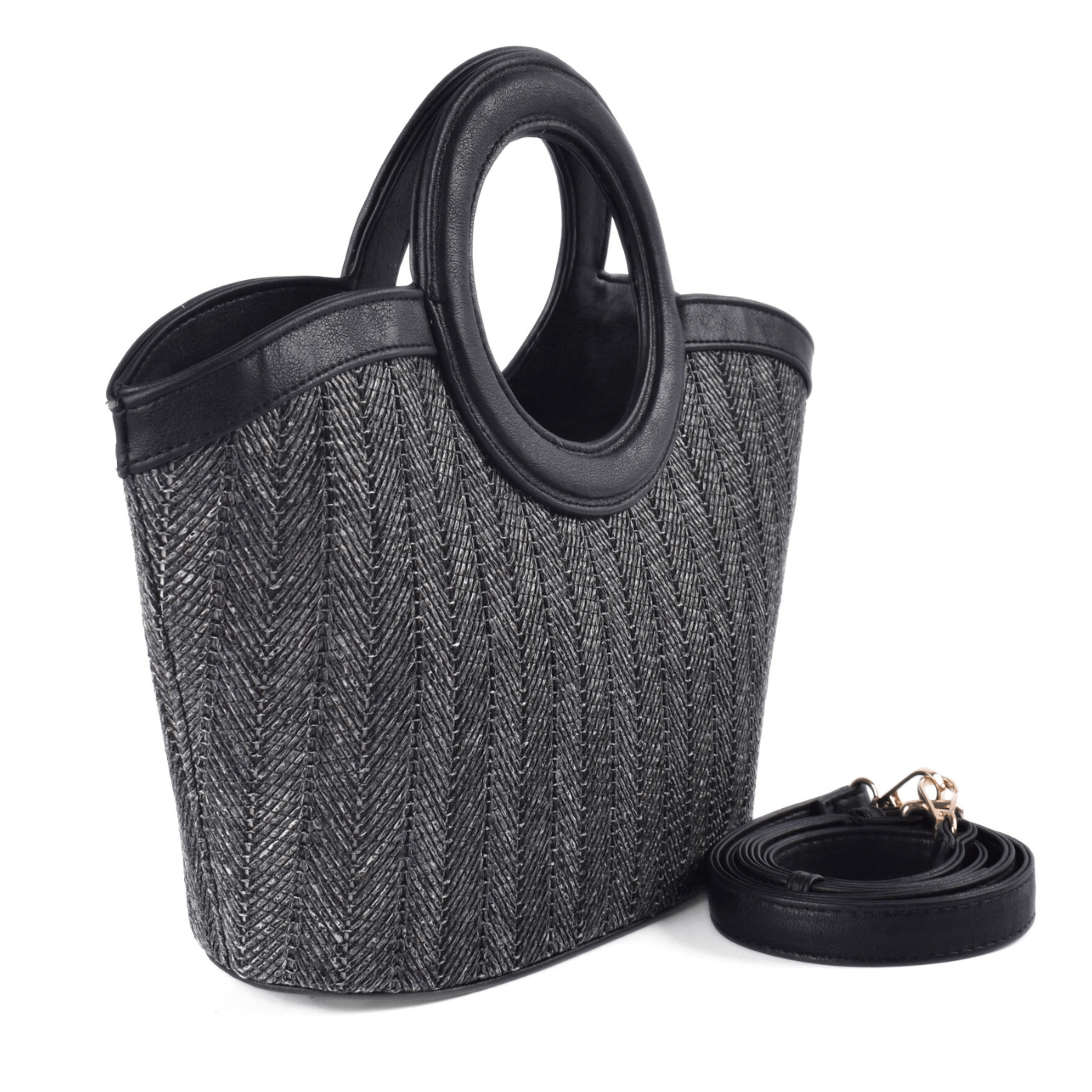 Women’s Woven Straw Tote Bag with Round Handles Melouk