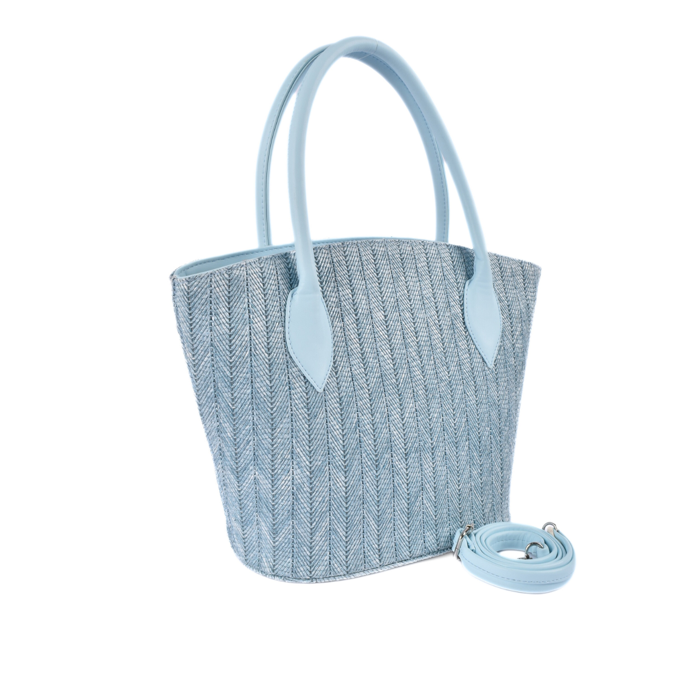 Woven Shoulder Bag With Leather Handles Melouk