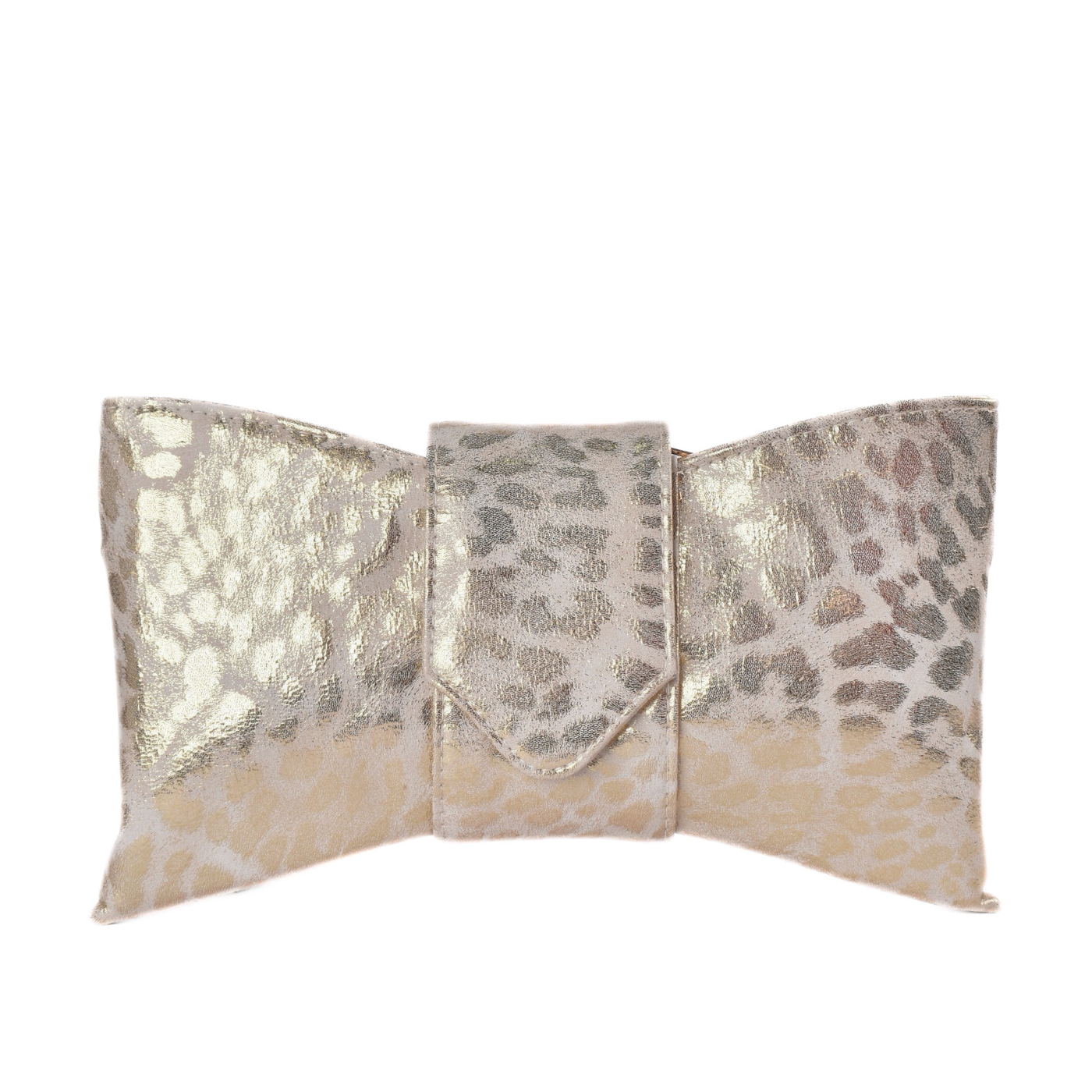 Elegant Bow Shaped Metallic Clutch