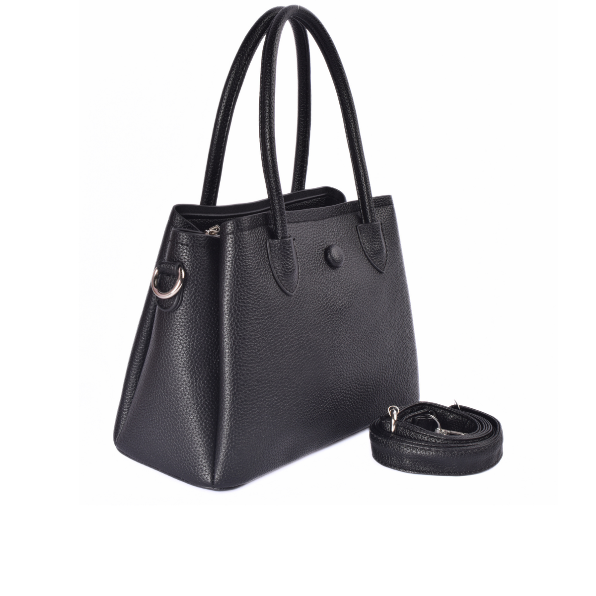 Leather Tote with Decorative Scarf