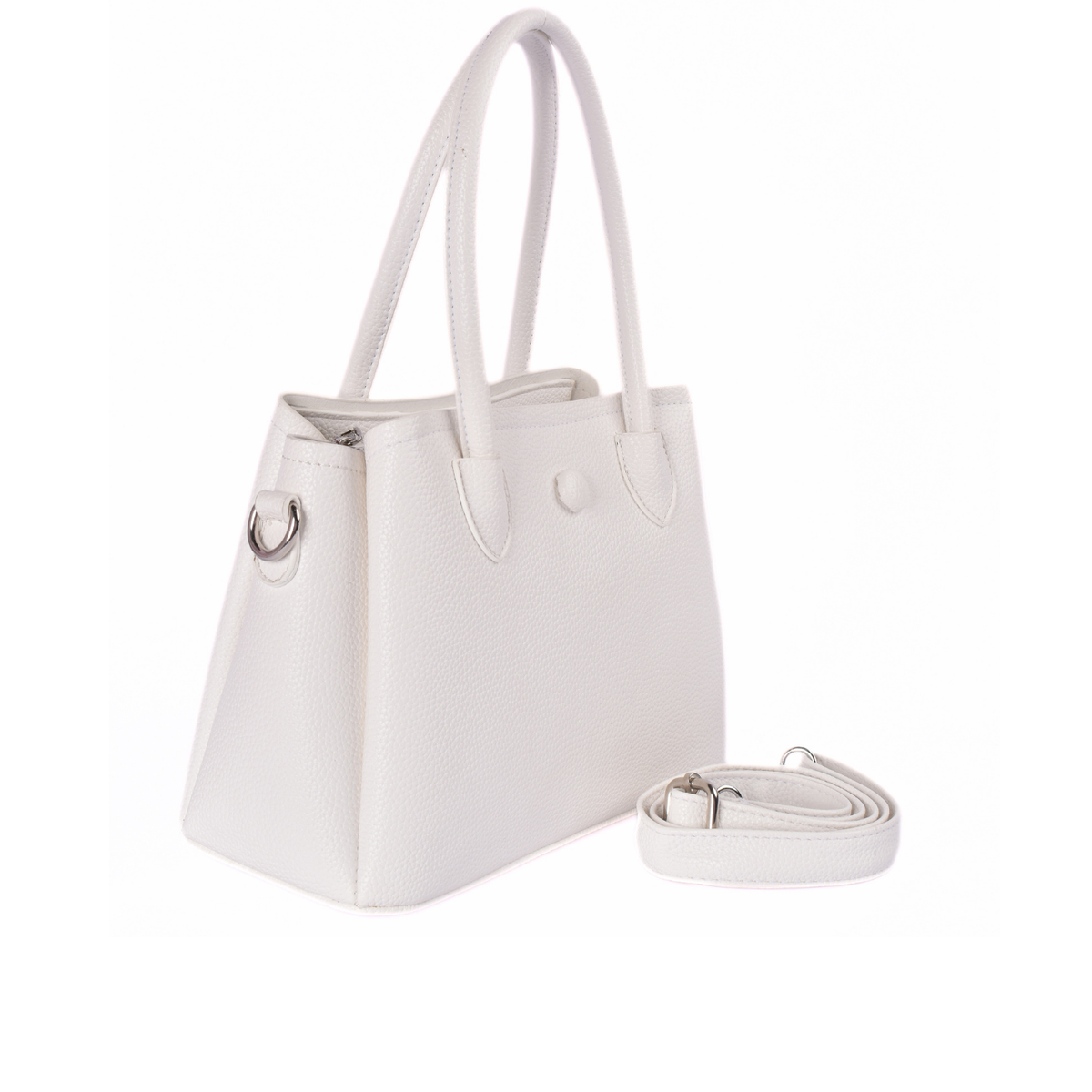 Leather Tote with Decorative Scarf