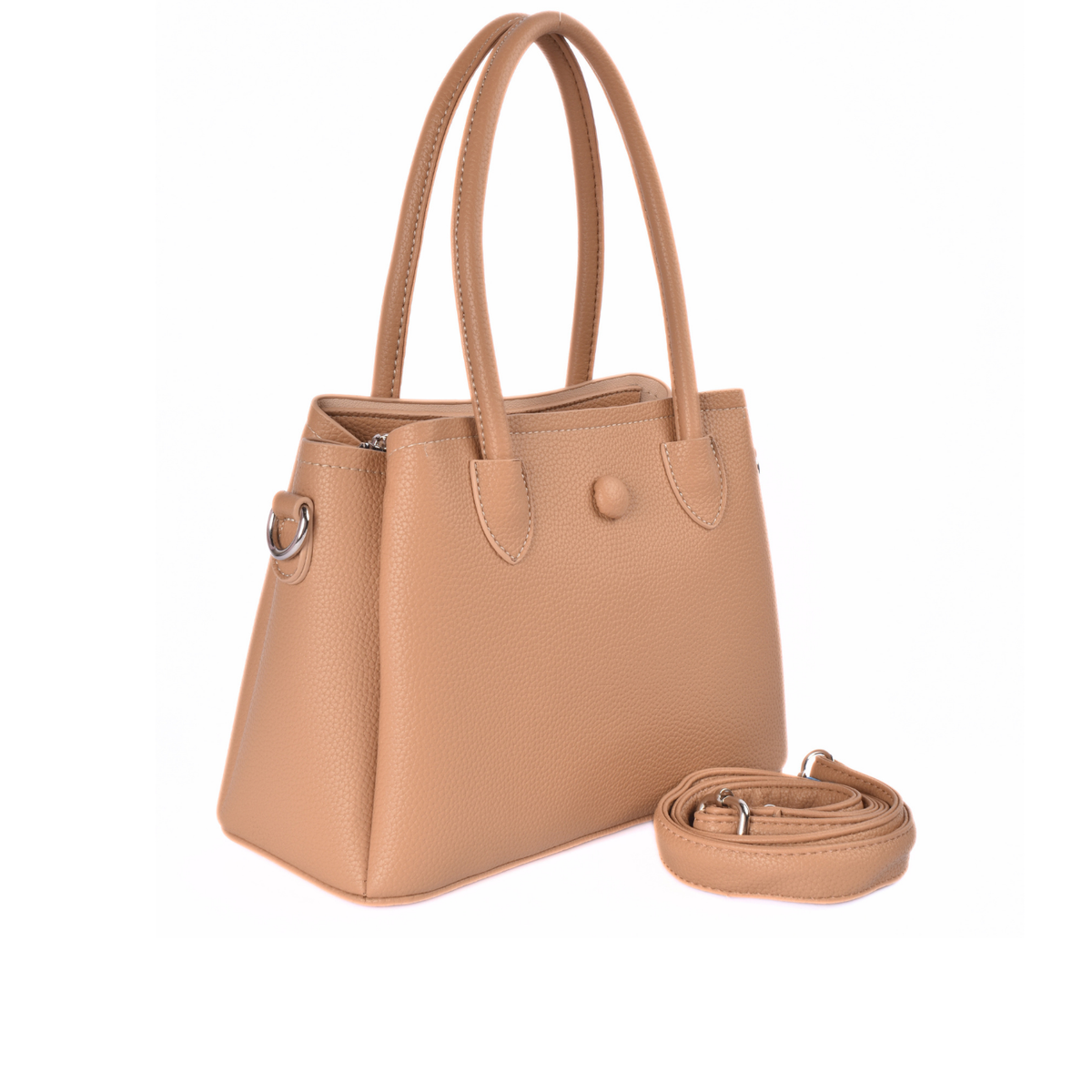 Leather Tote with Decorative Scarf