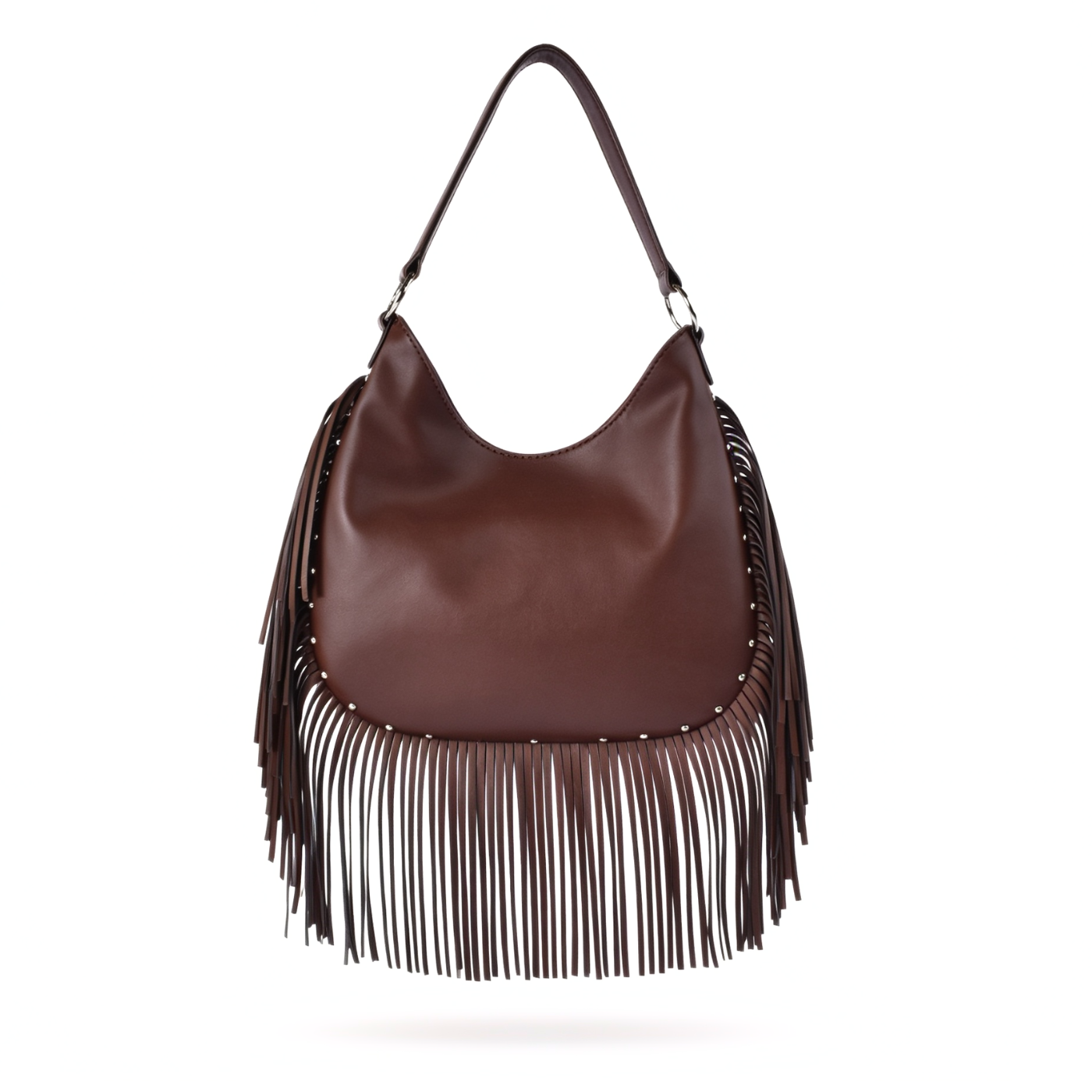 Soft Leather Fringe Hobo Bag