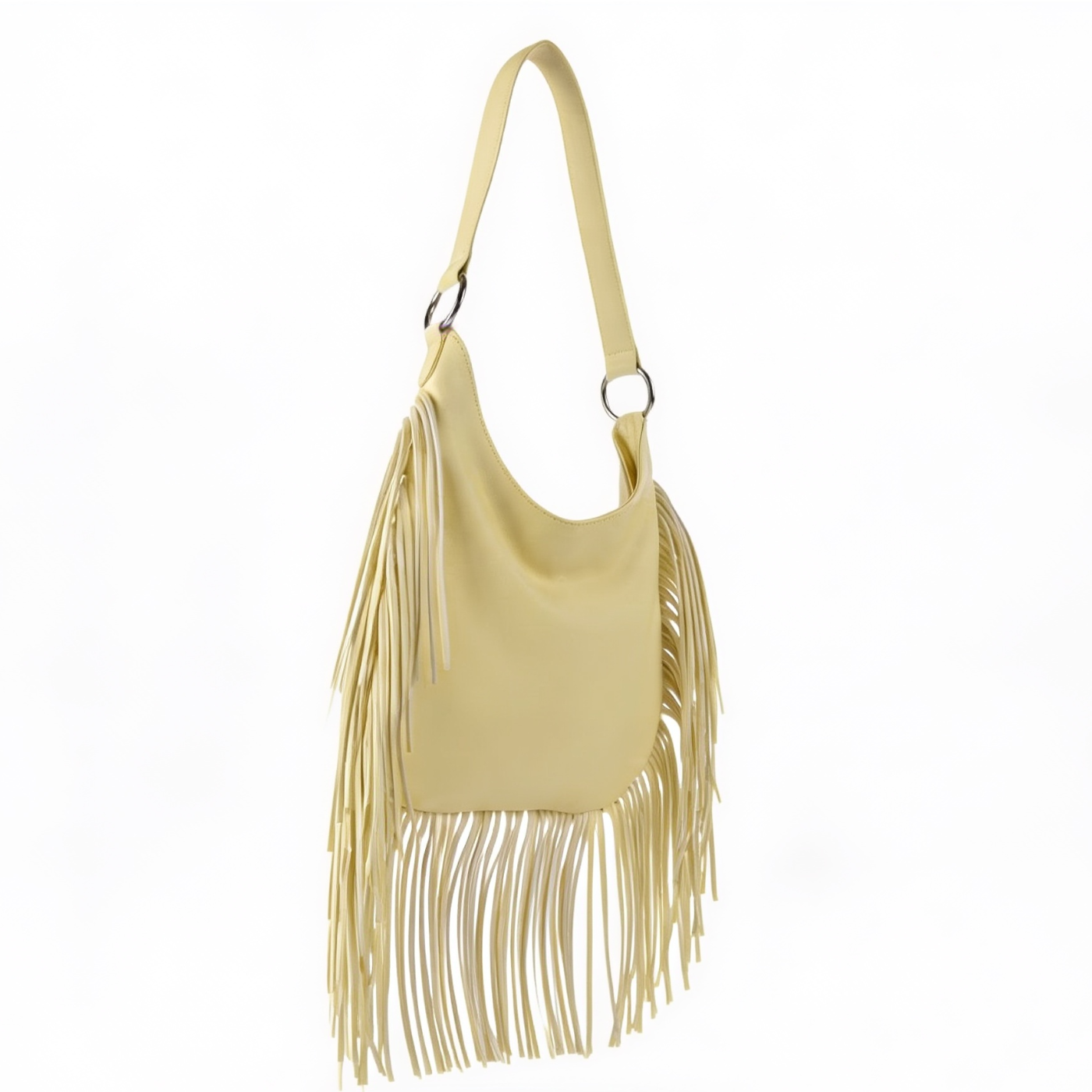 Soft Leather Fringe Hobo Bag