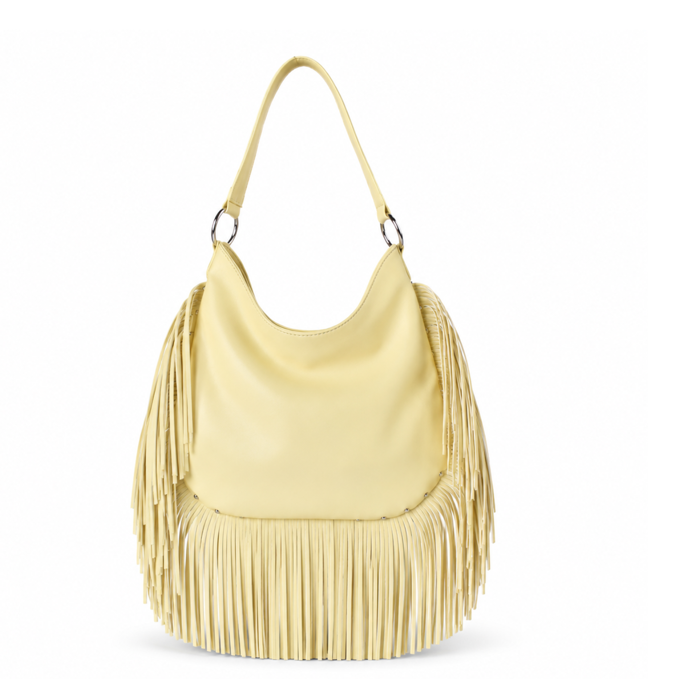 Soft Leather Fringe Hobo Bag