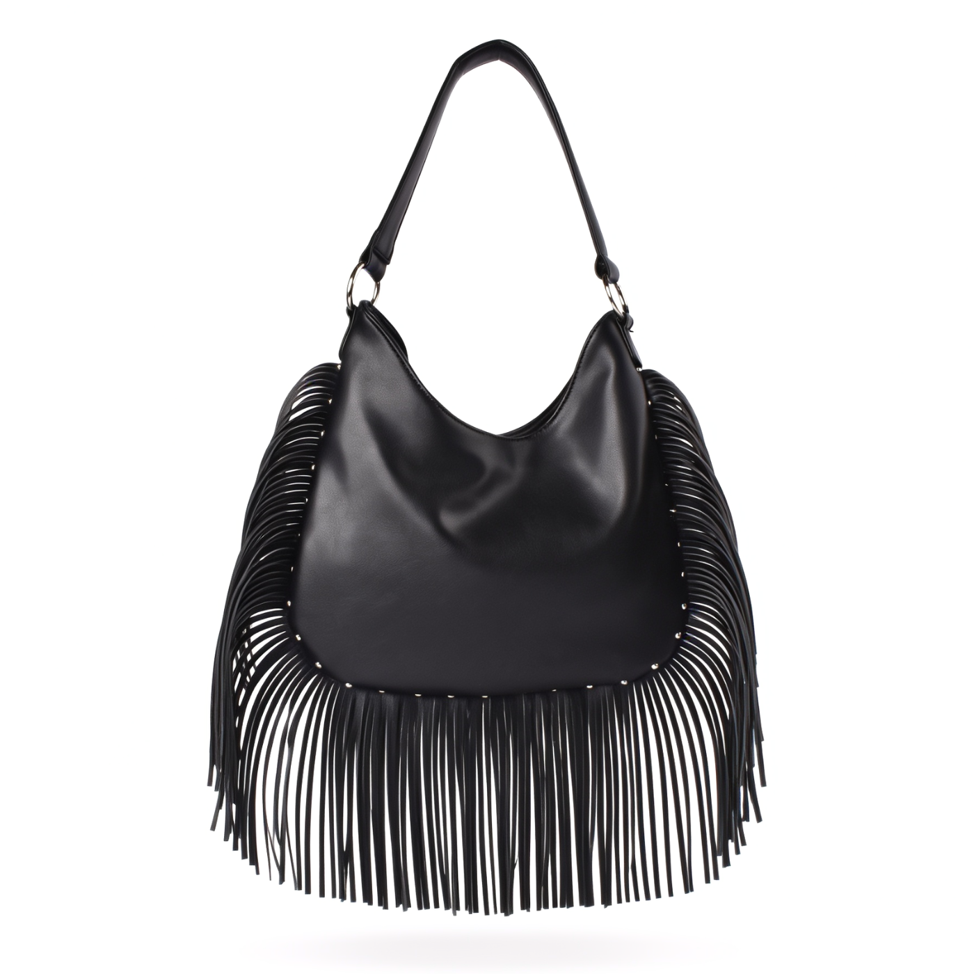 Soft Leather Fringe Hobo Bag