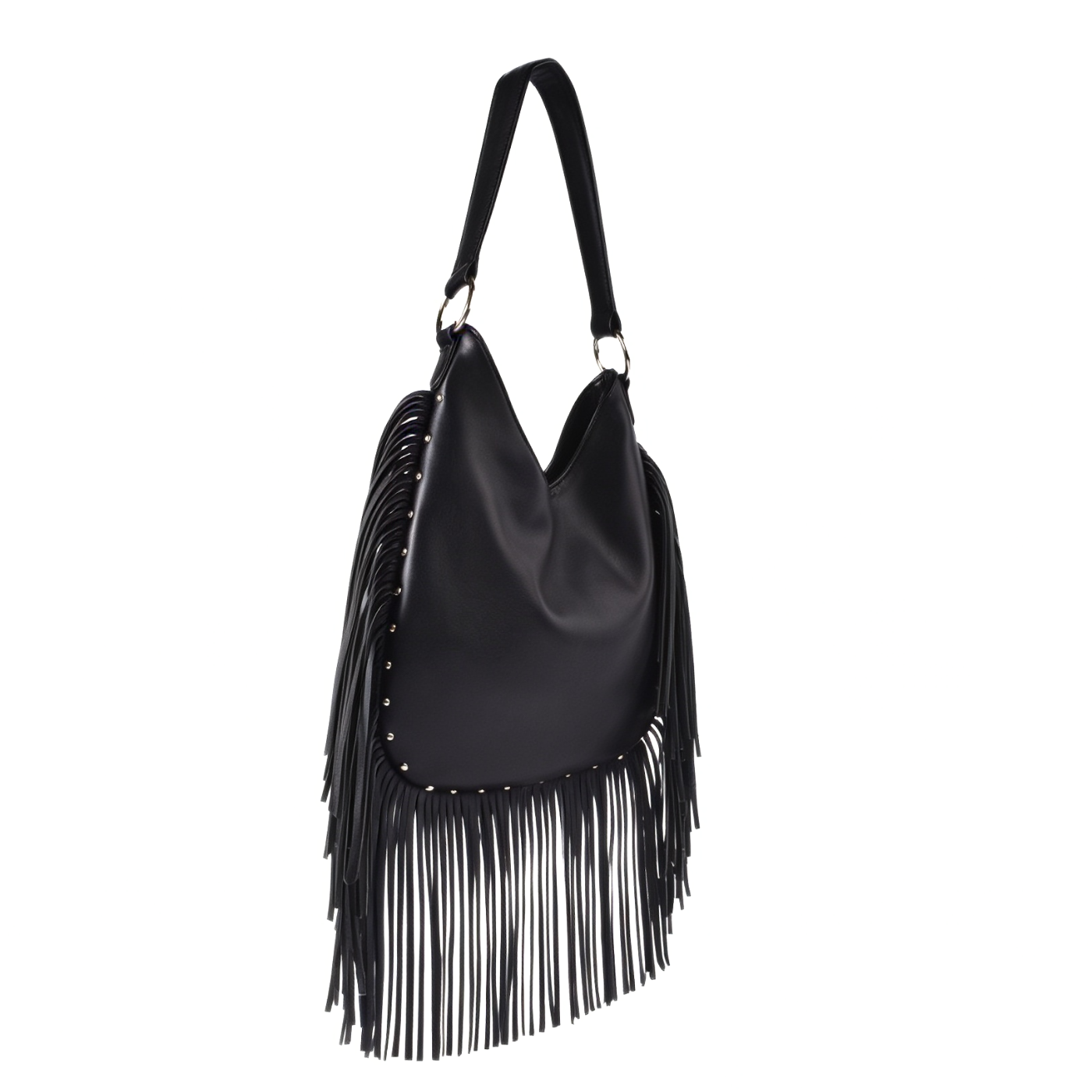Soft Leather Fringe Hobo Bag