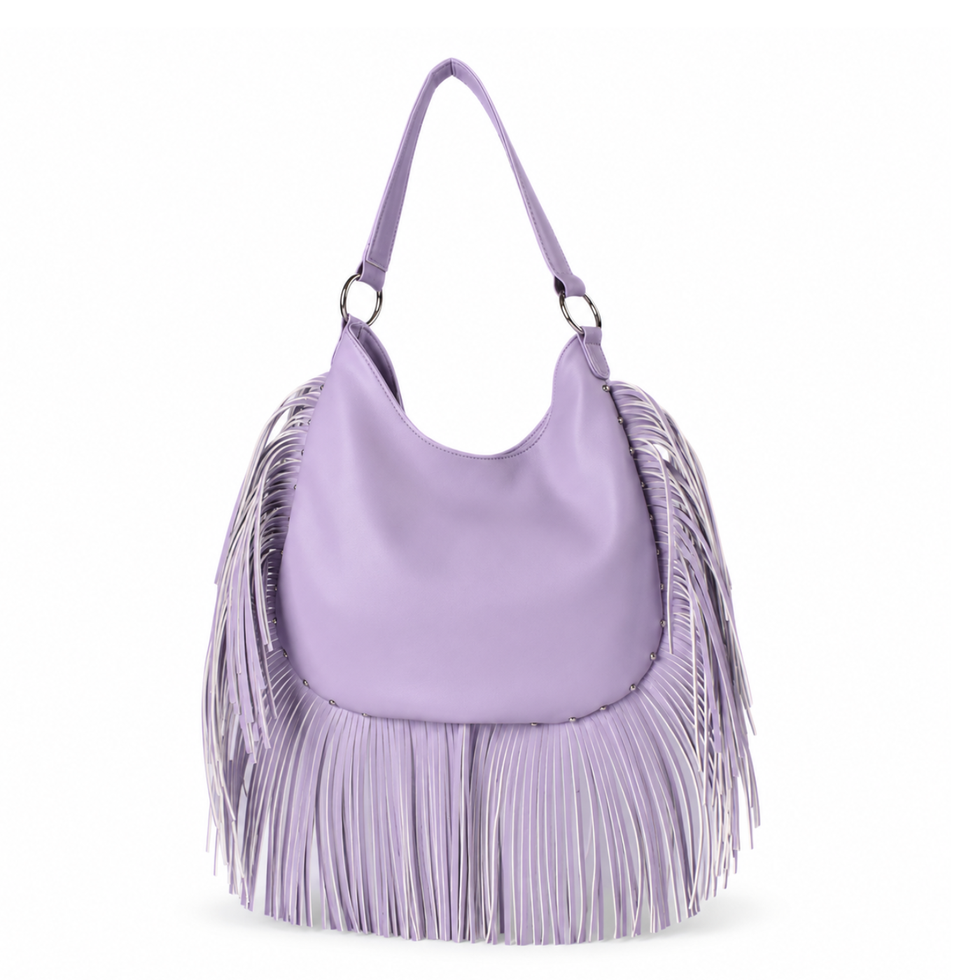 Soft Leather Fringe Hobo Bag