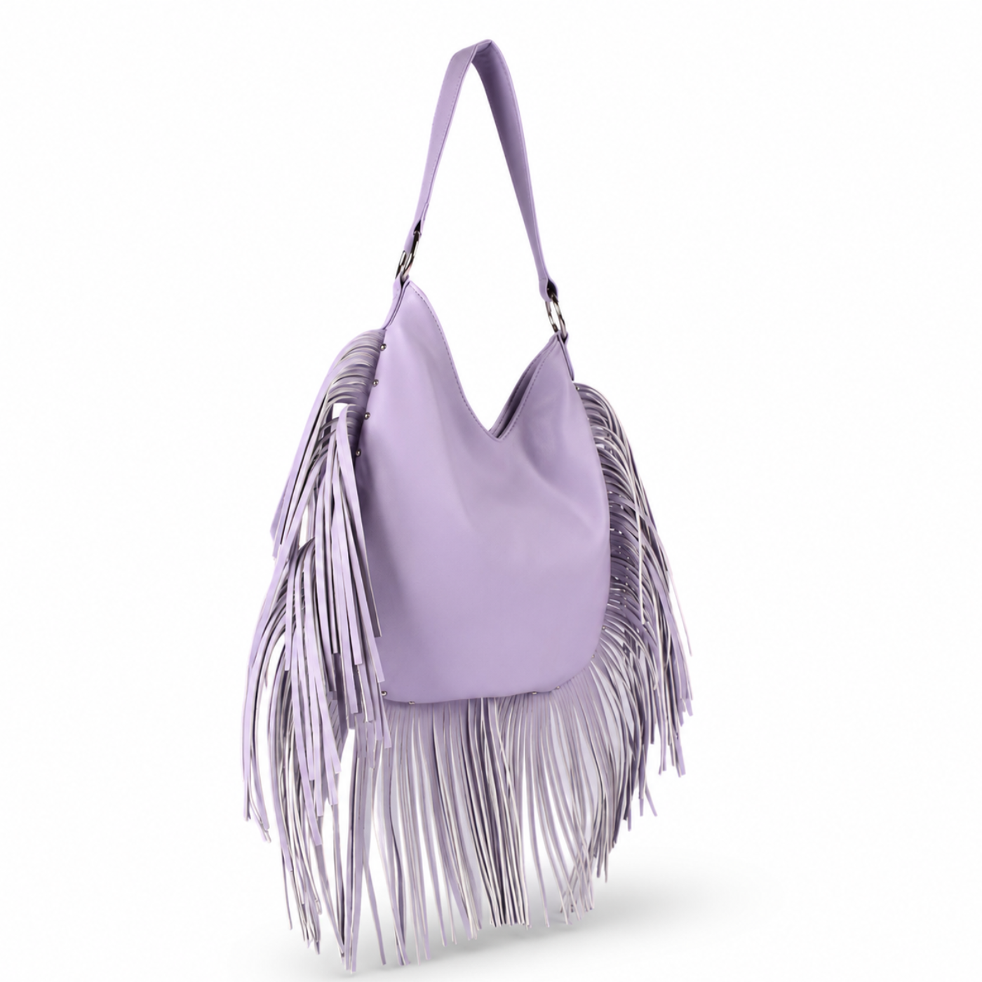 Soft Leather Fringe Hobo Bag