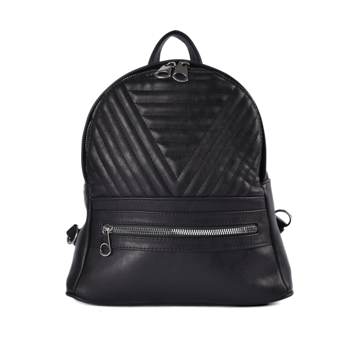 Fashionable Zipper Backpack Black Melouk