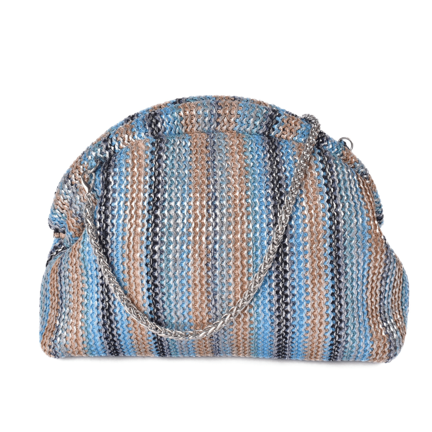 Colorful Woven Clutch with Chain Strap Melouk