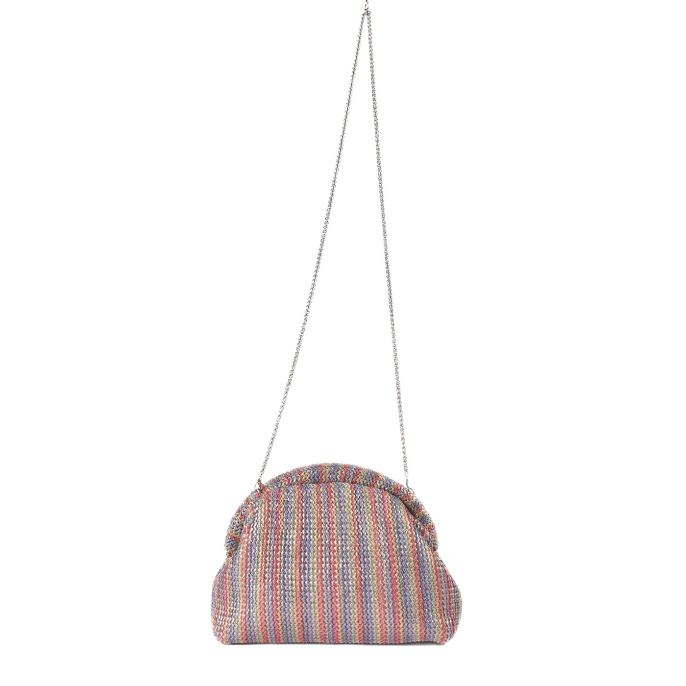 Colorful Woven Clutch with Chain Strap Melouk