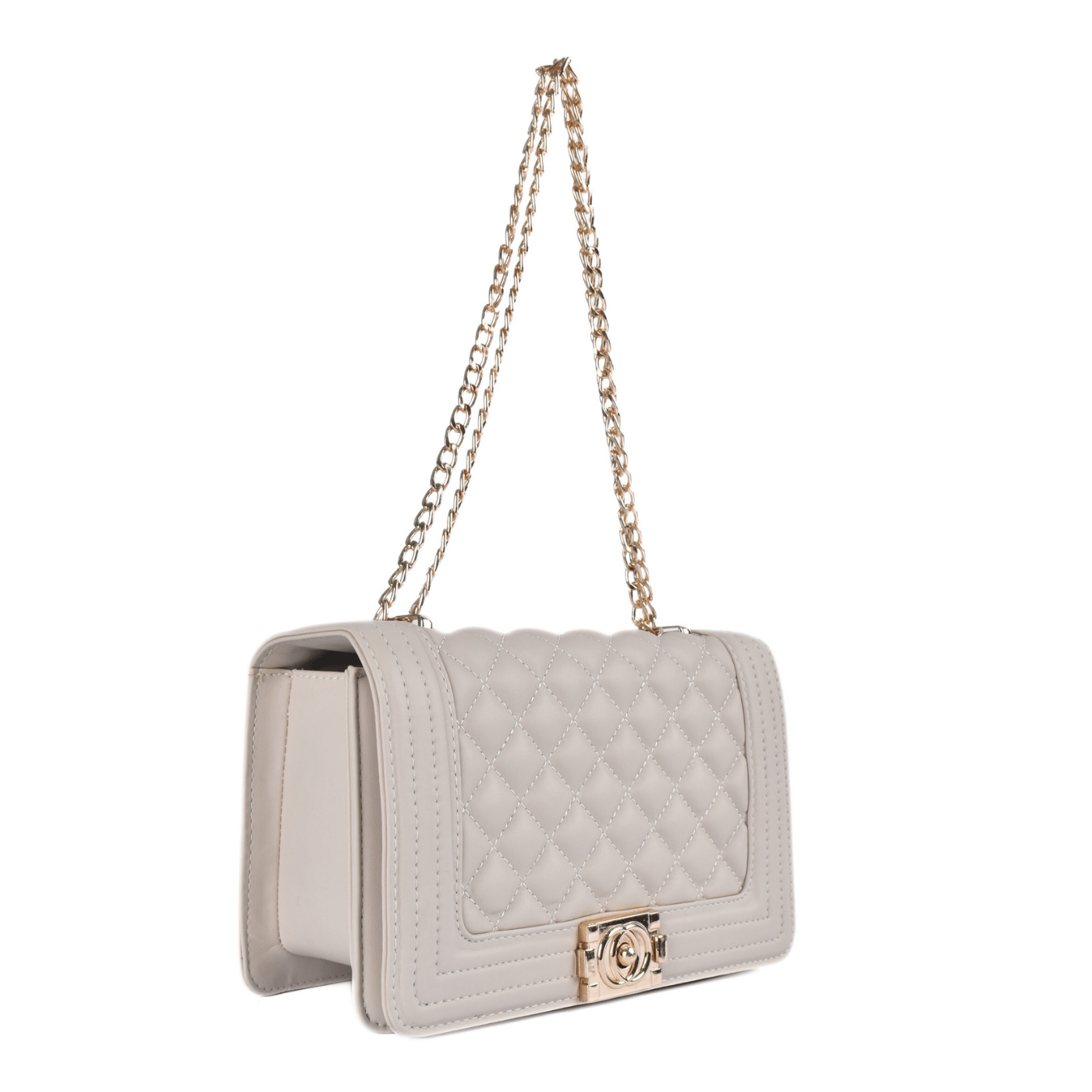 Lined Leather Shoulder Bag Beige Melouk