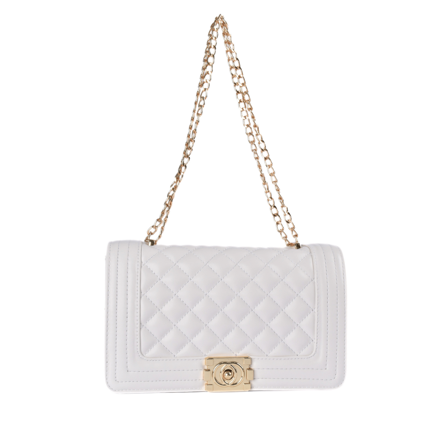 Lined Leather Shoulder Bag White Melouk