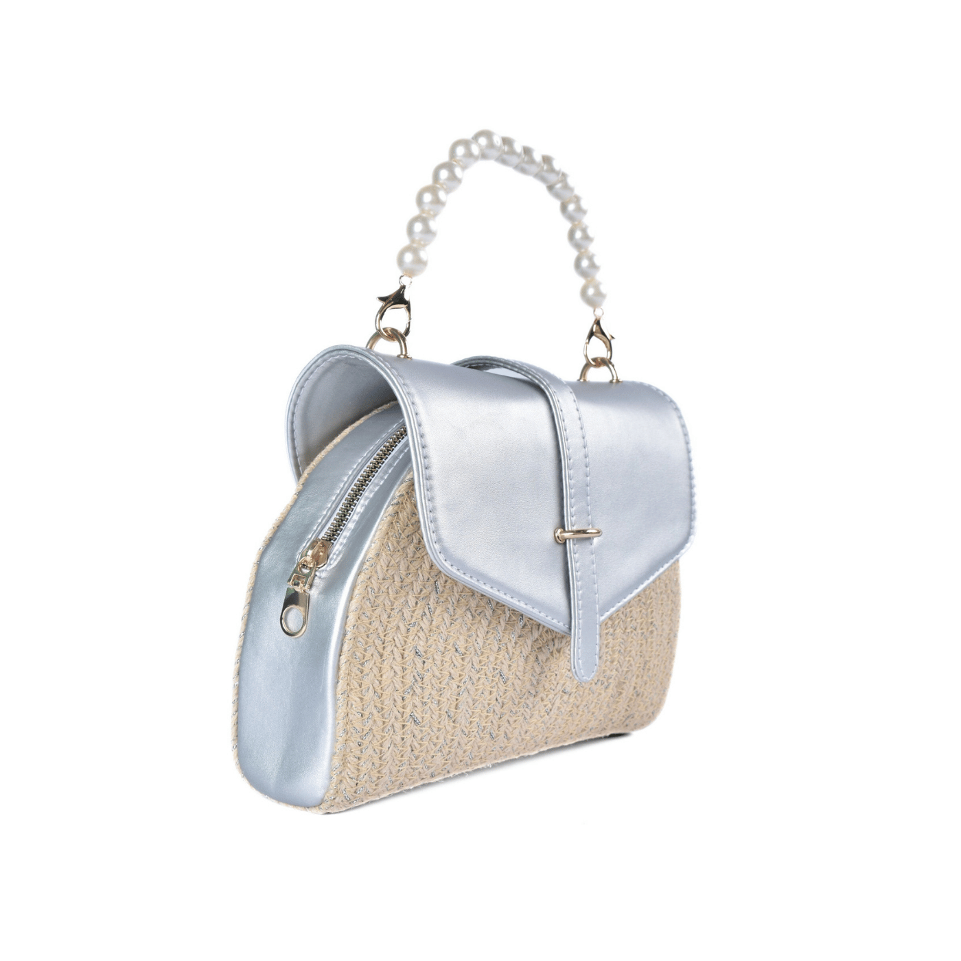 Classic Tweed Handbag with Faux Pearl Handle Melouk
