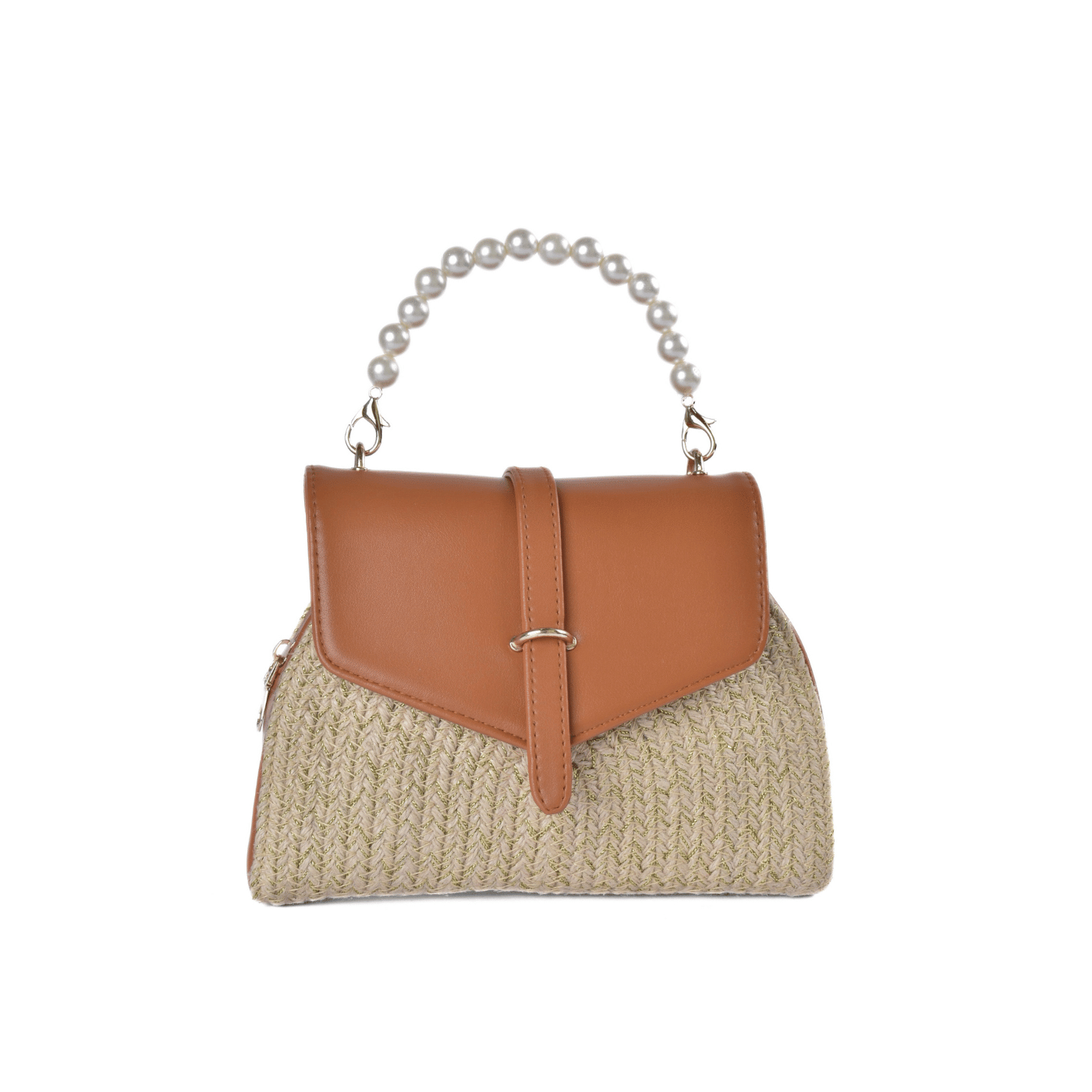 Classic Tweed Handbag with Faux Pearl Handle Havana Melouk