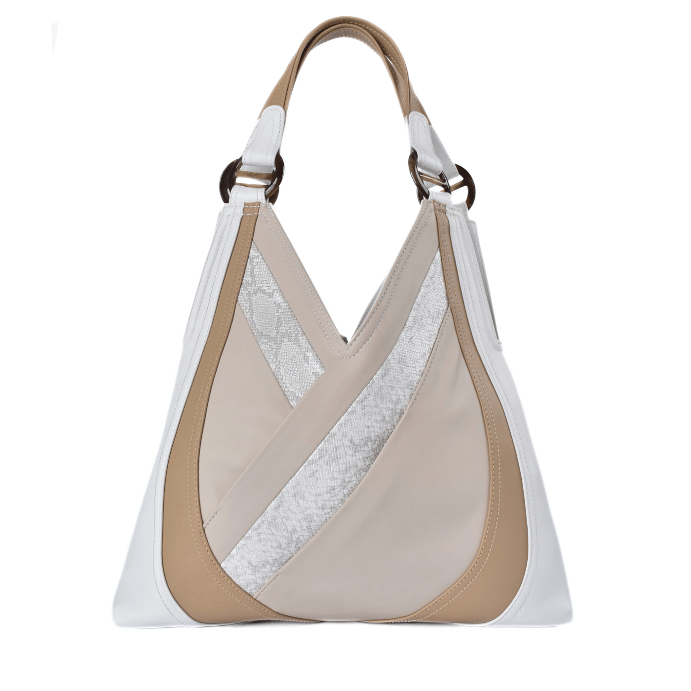 Casual Shoulder Bag with Design Details White Melouk