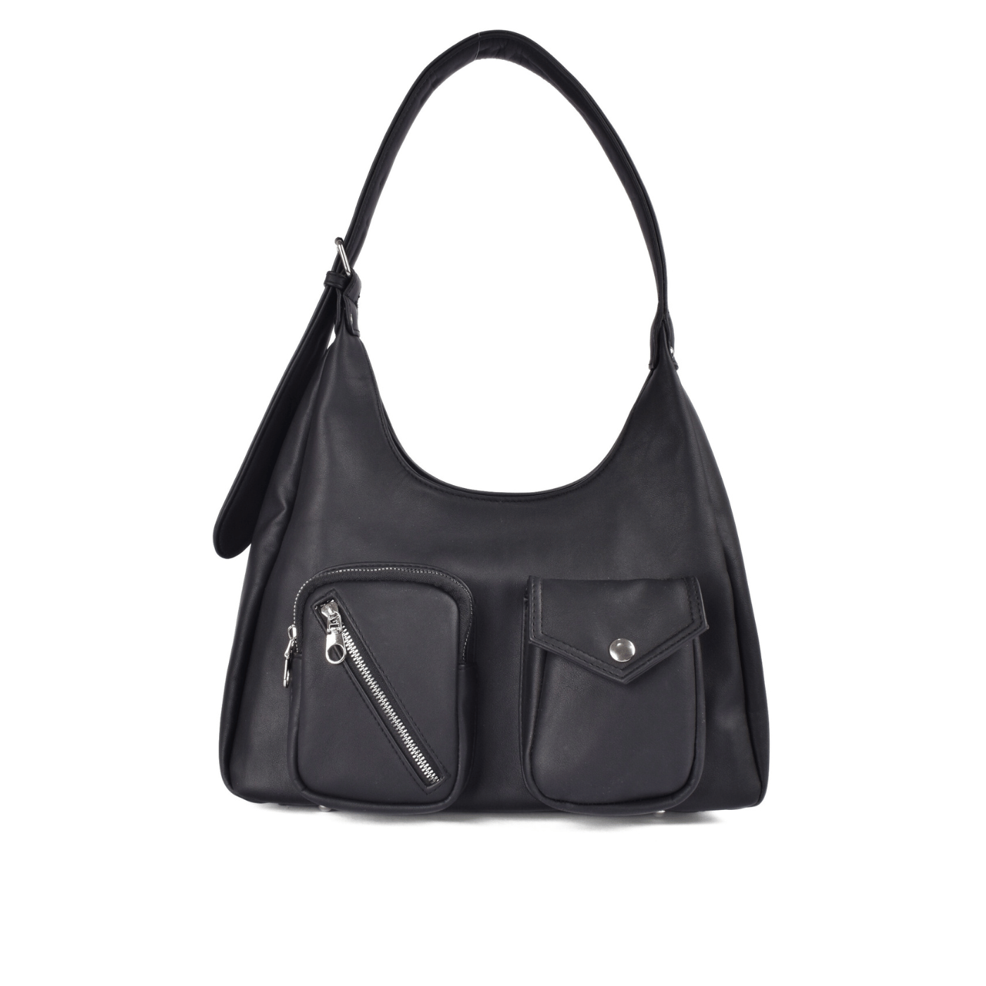 Elegant shoulder bag with details Black Melouk