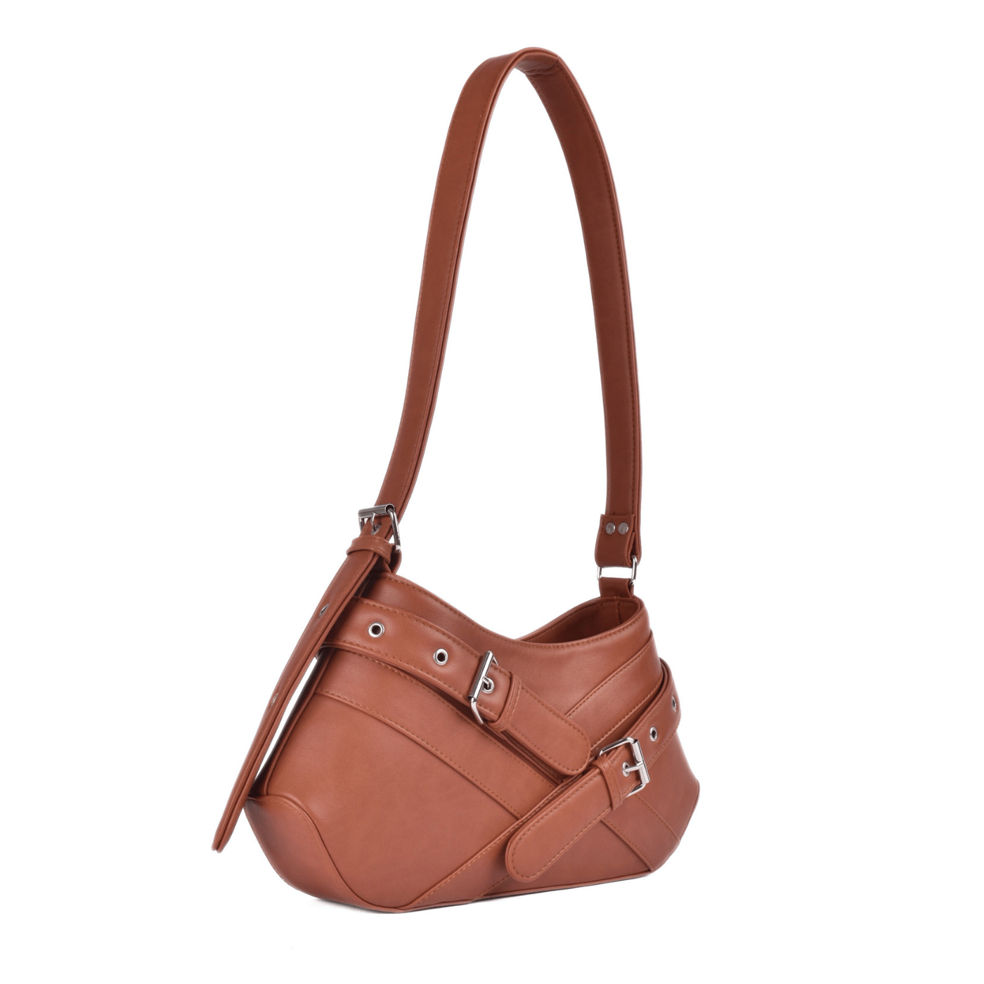 Leather casual shoulder bag with Buckle details Melouk