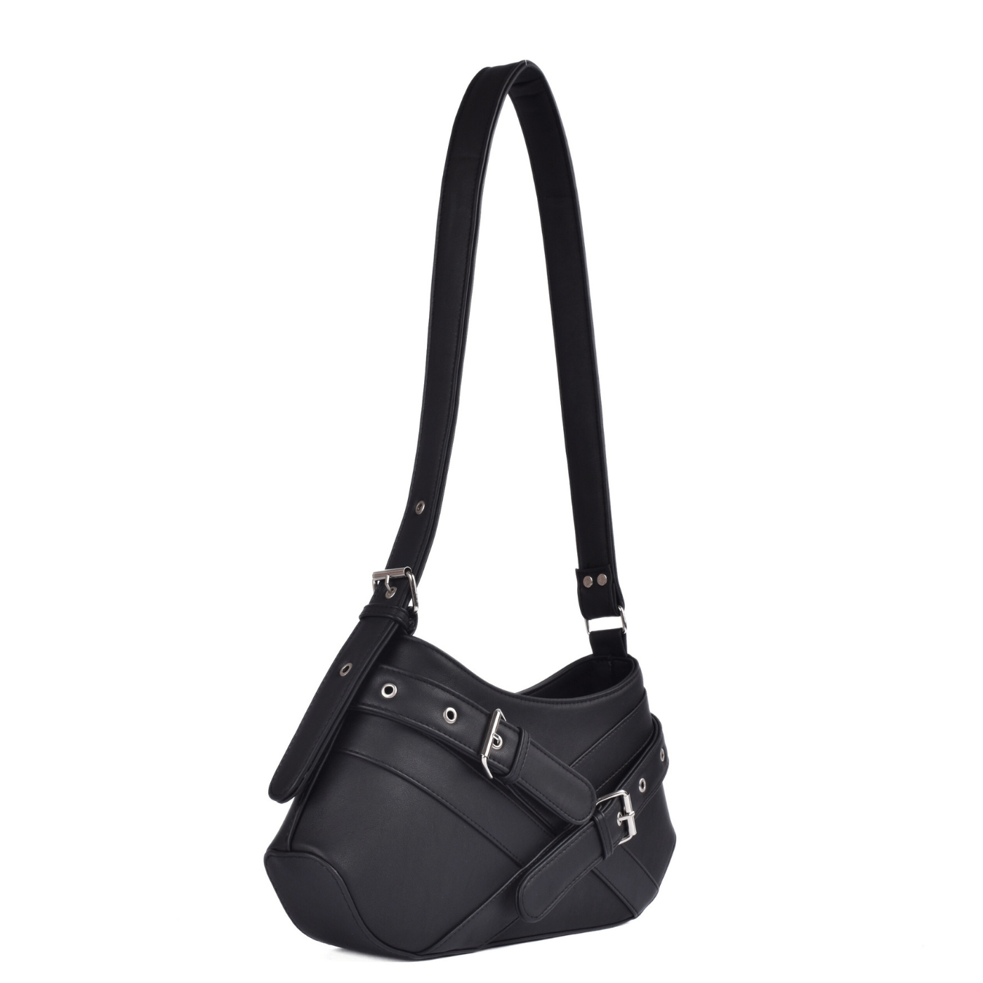 Leather casual shoulder bag with Buckle details Melouk