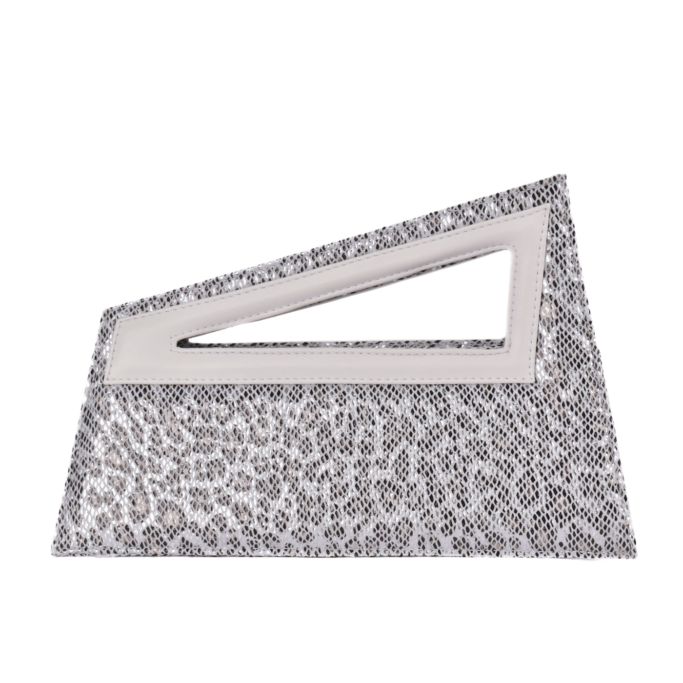 Chic Geometric Clutch Bag with Metallic with Chain Strap Silver Melouk