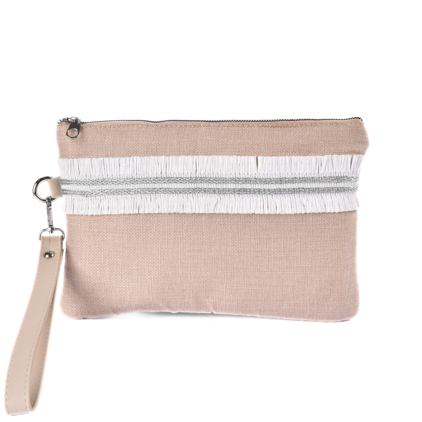 Tropical Summer Clutch With Detail white Melouk