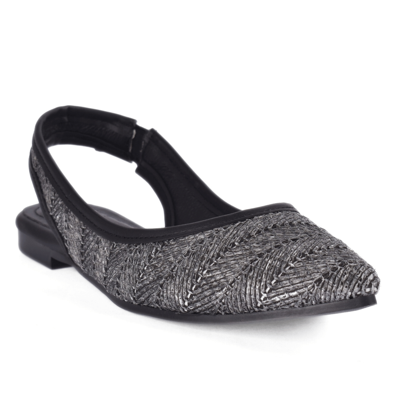 Colorful Summer Slip-On Flats with Woven Detail Black Melouk