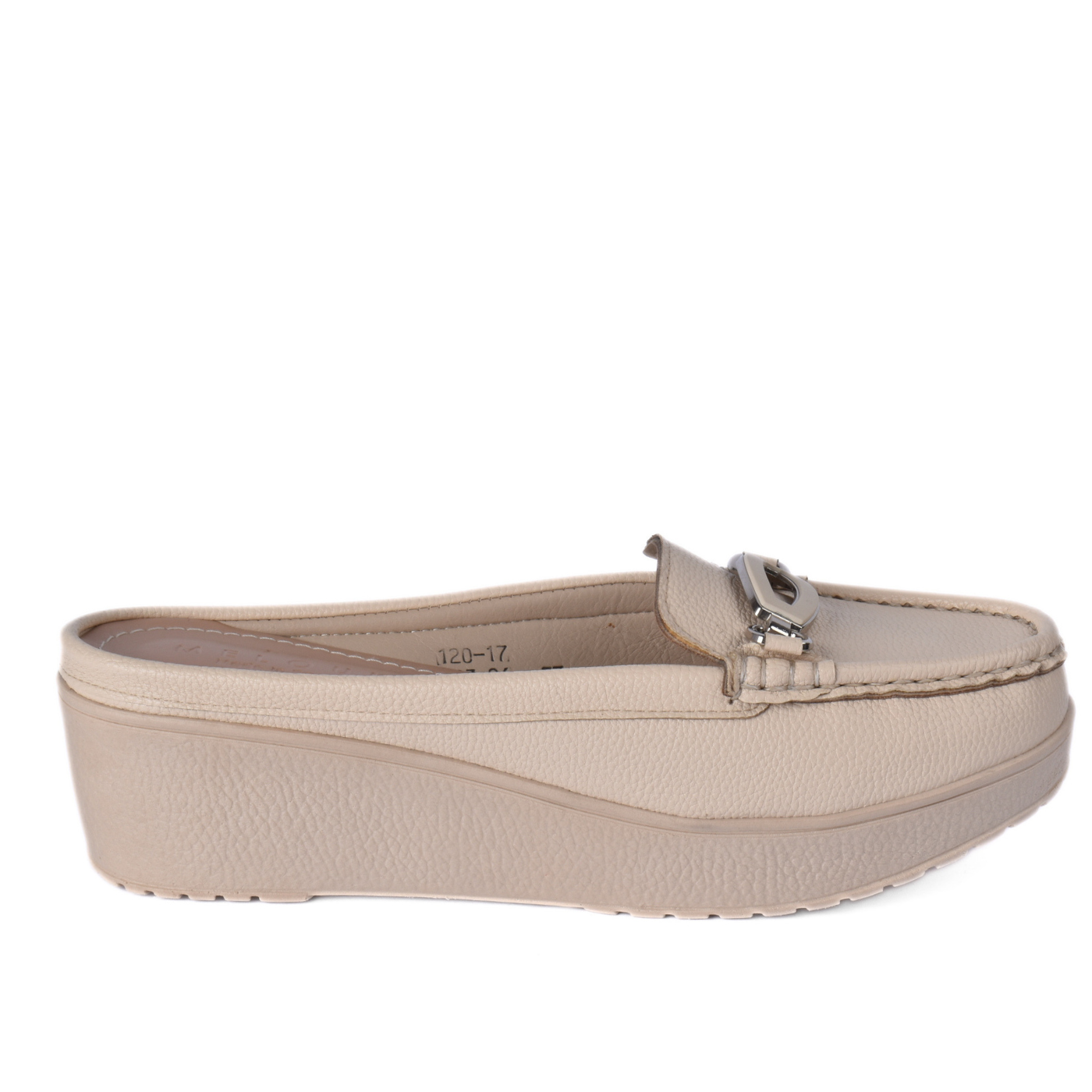 Platform Mule Loafer with Metal Detail