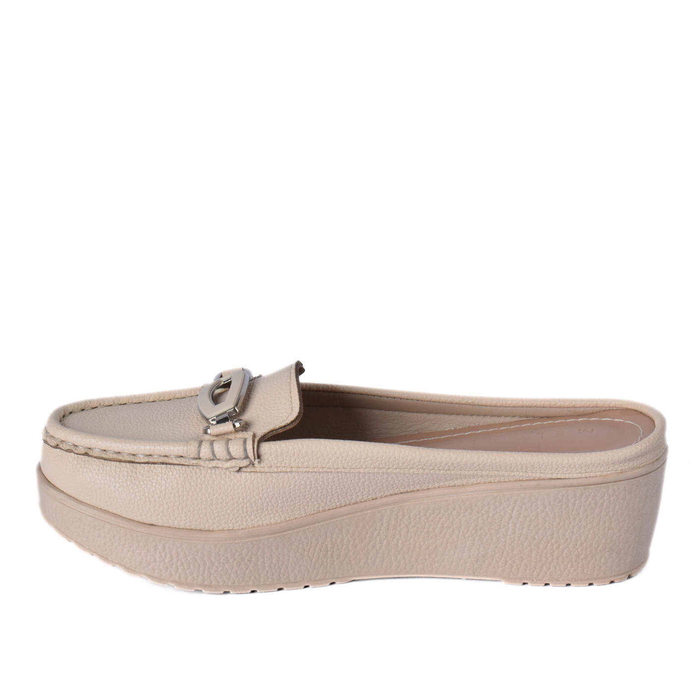 Platform Mule Loafer with Metal Detail